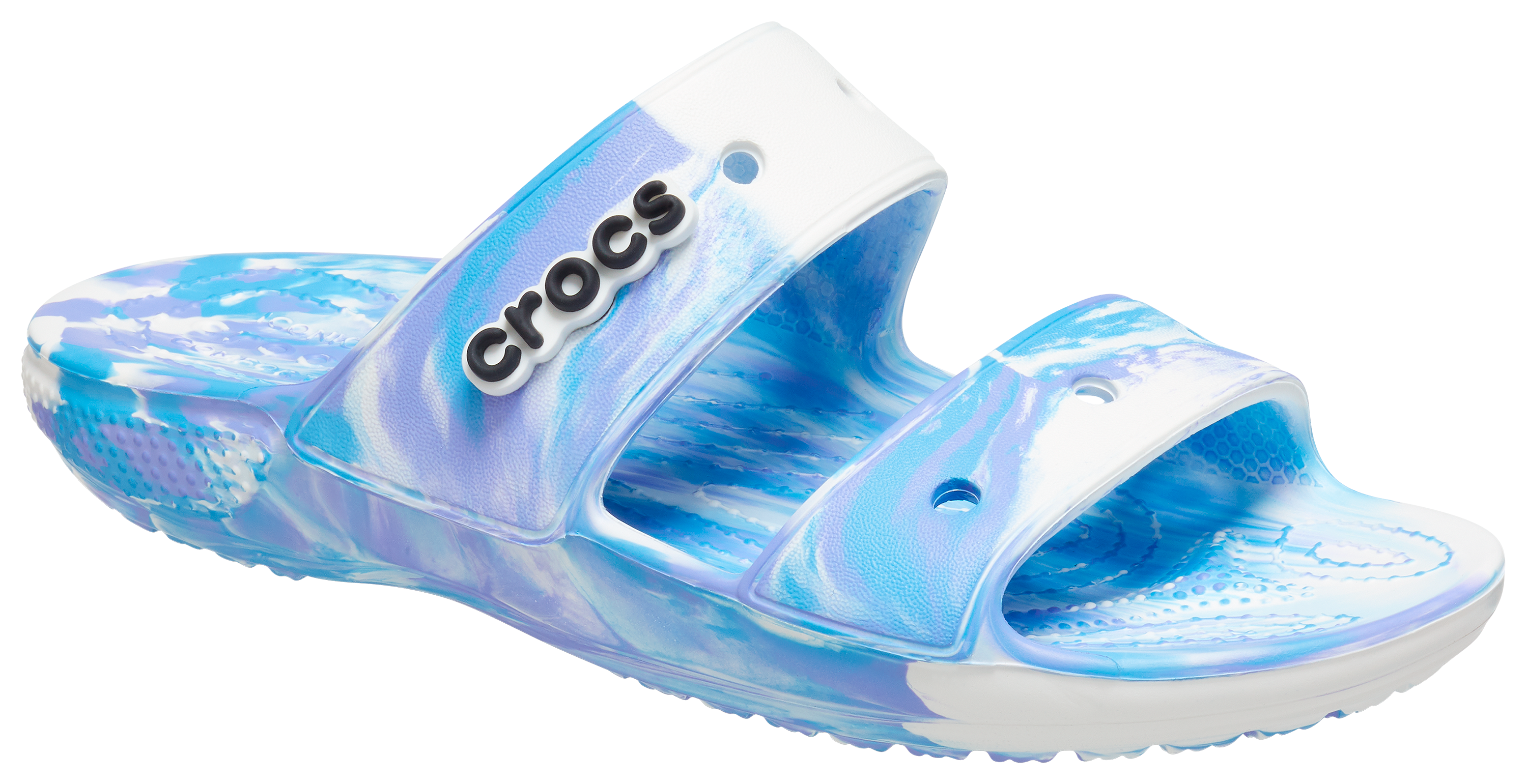 Crocs Classic Marbled Sandals for Ladies - White/Oxygen - 6M