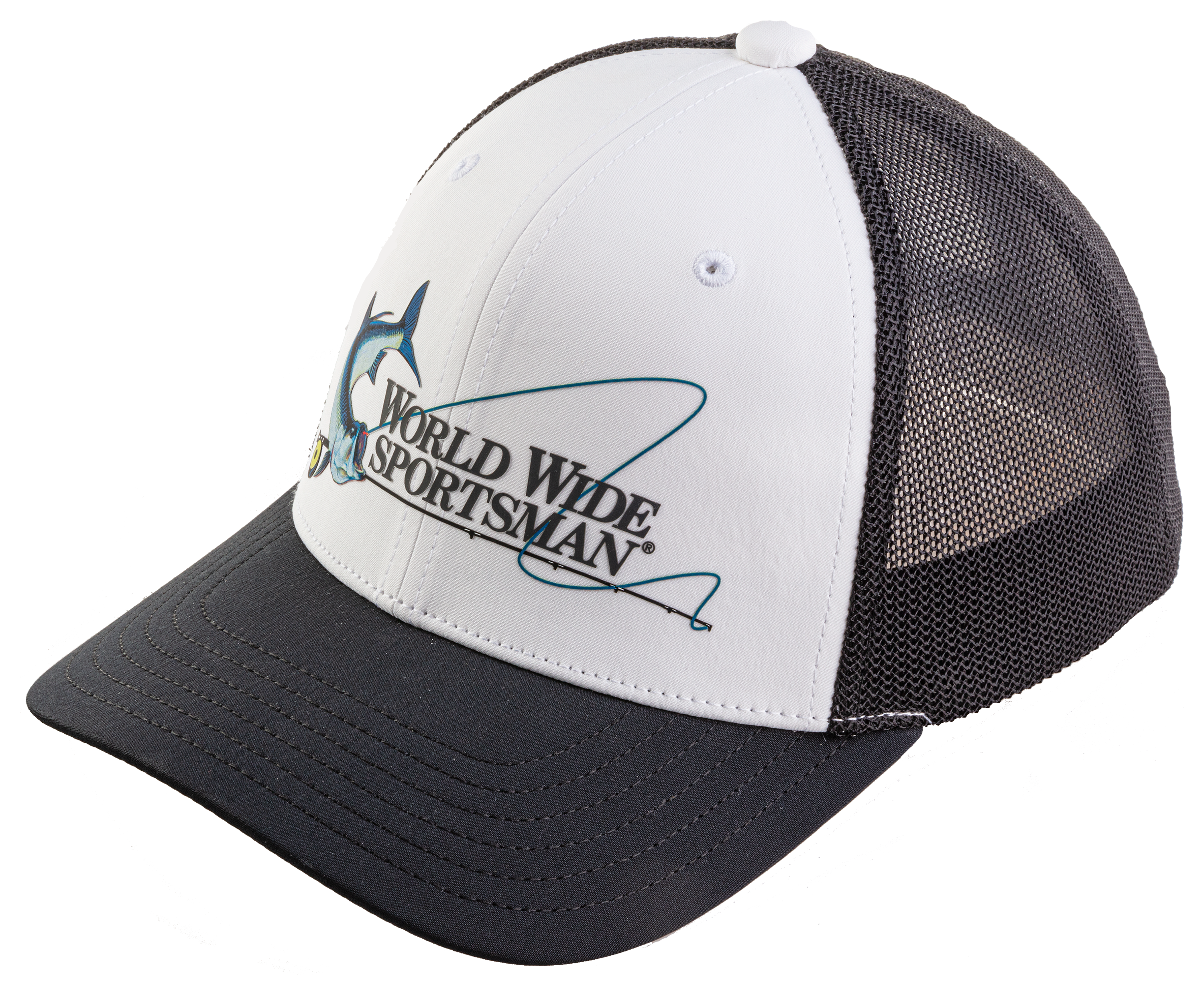 World Wide Sportsman Logo Mesh-Back Cap for Kids - White/Black