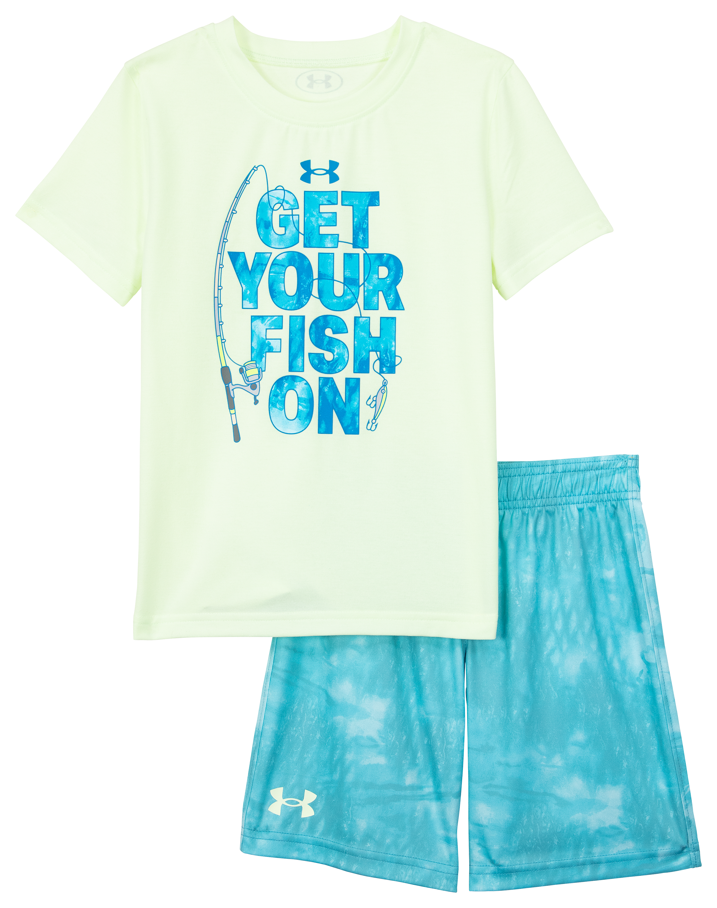 Under Armour Get Your Fish On Short-Sleeve Bodysuit and Shorts Set for Baby Boys - Sugar Mint - 0-3 Months
