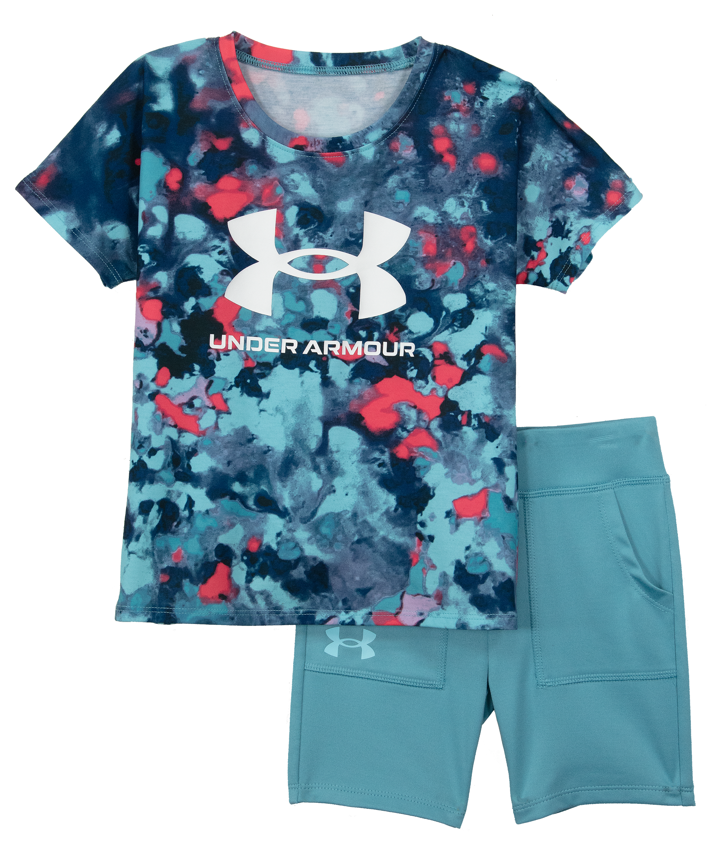 Under Armour Painted Melt Logo Short-Sleeve T-Shirt and Shorts Set for Babi