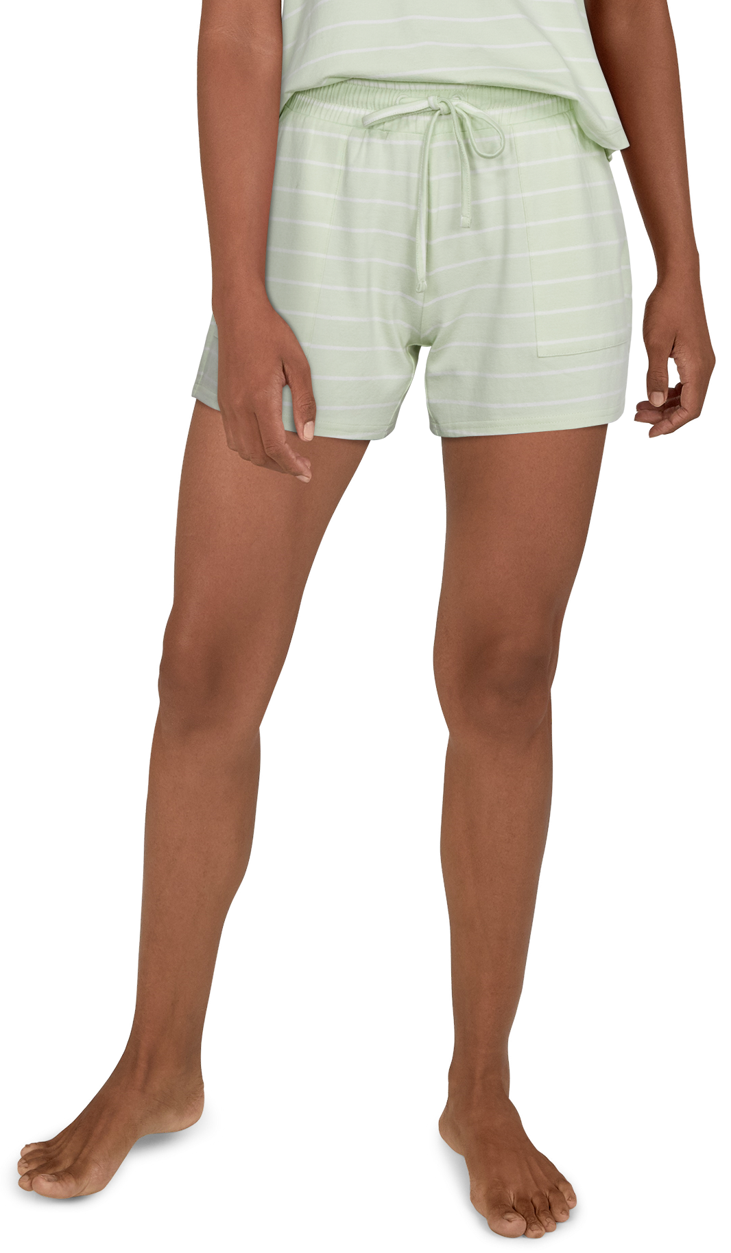 Natural Reflections Striped Sleep Shorts for Ladies - Seacrest Green - S