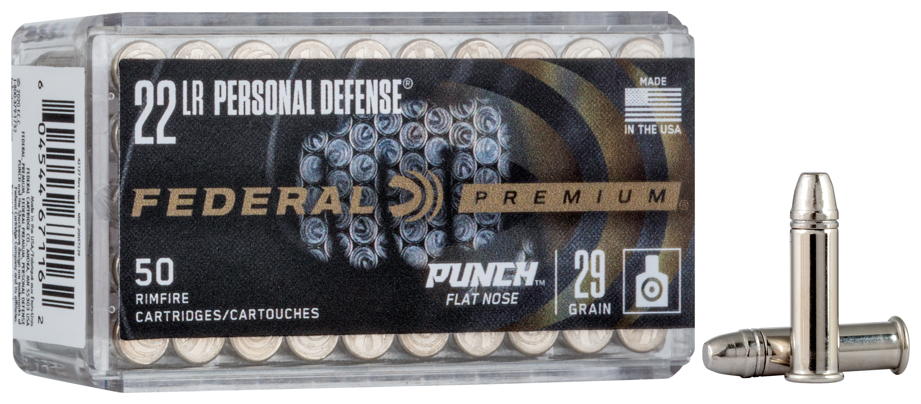 Federal Punch Flat Nose .22 LR 29 Grain Rimfire Ammo