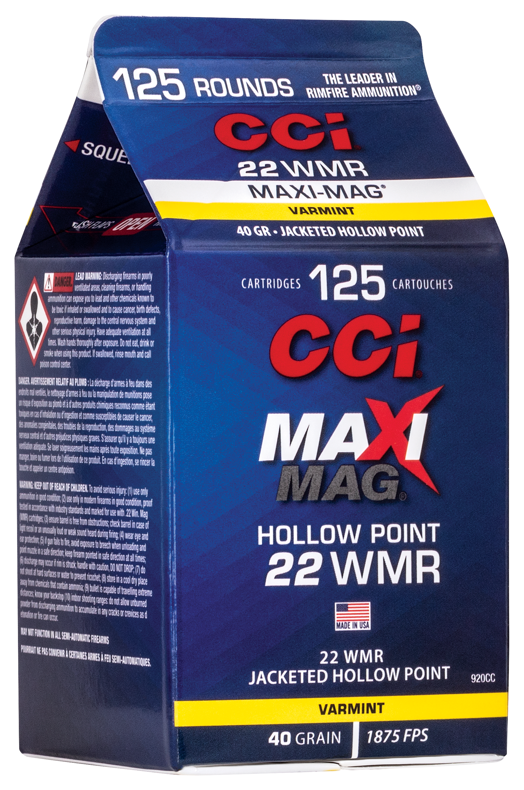 CCI Maxi-Mag .22 WMR 40 Grain JHP Rimfire Ammo