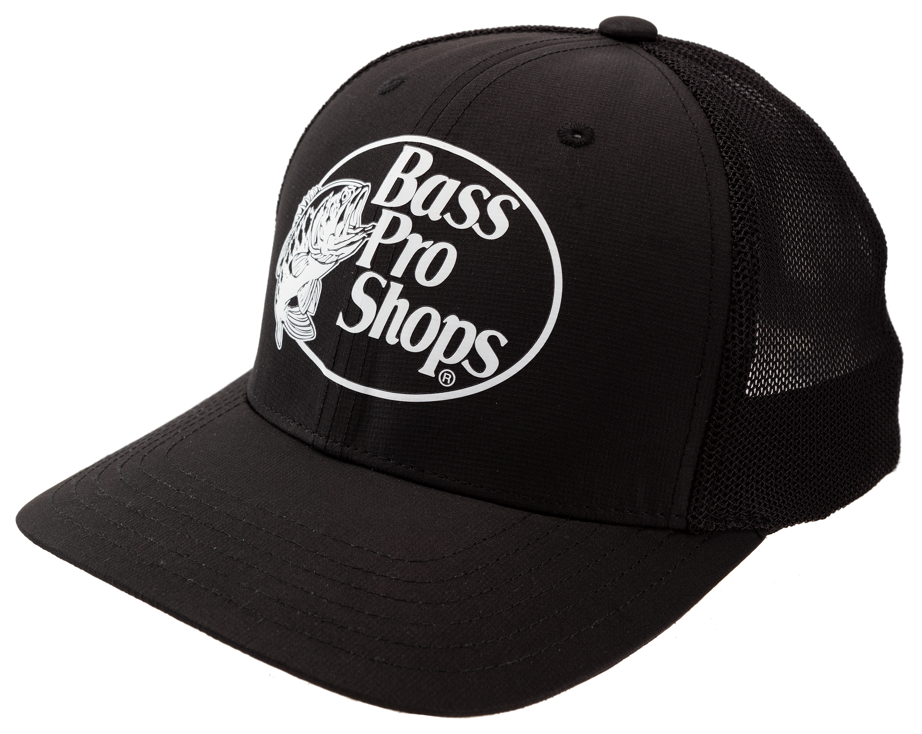 Bass Pro Shops Logo Ripstop Mesh-Back Cap - Black - S/M