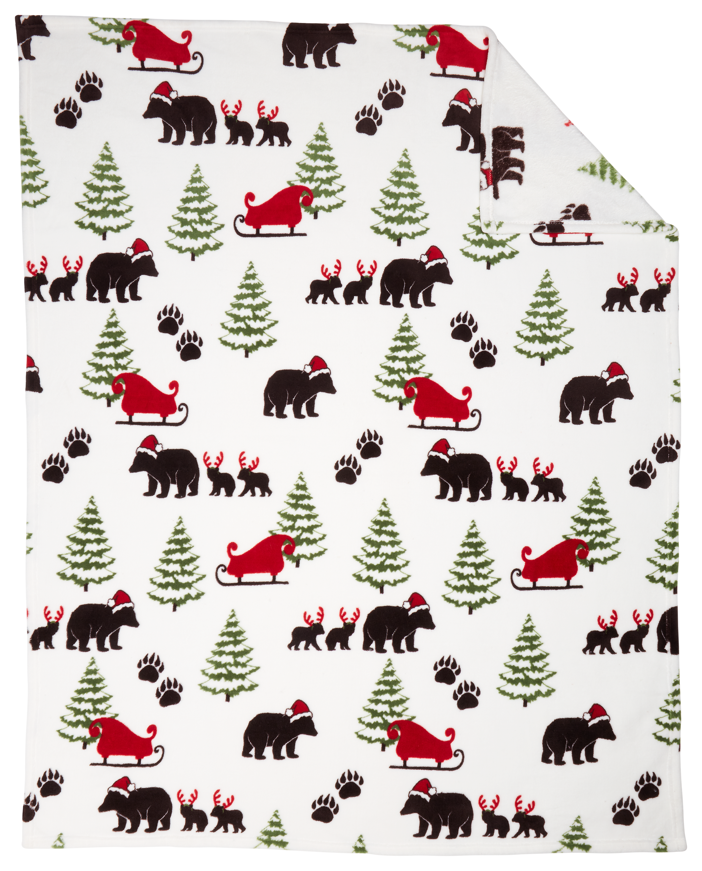 White River Home Santa Bear Coral Fleece Throw