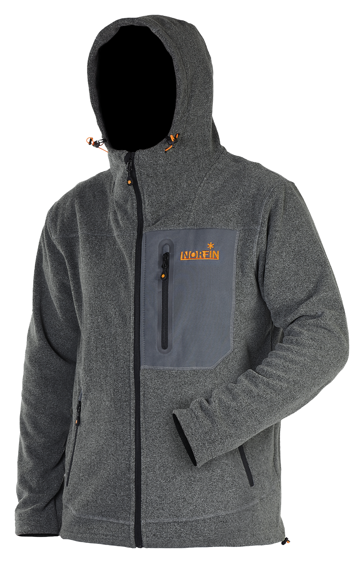 Norfin Onyx Fleece Jacket with Hood For Men - Gray - 3XL