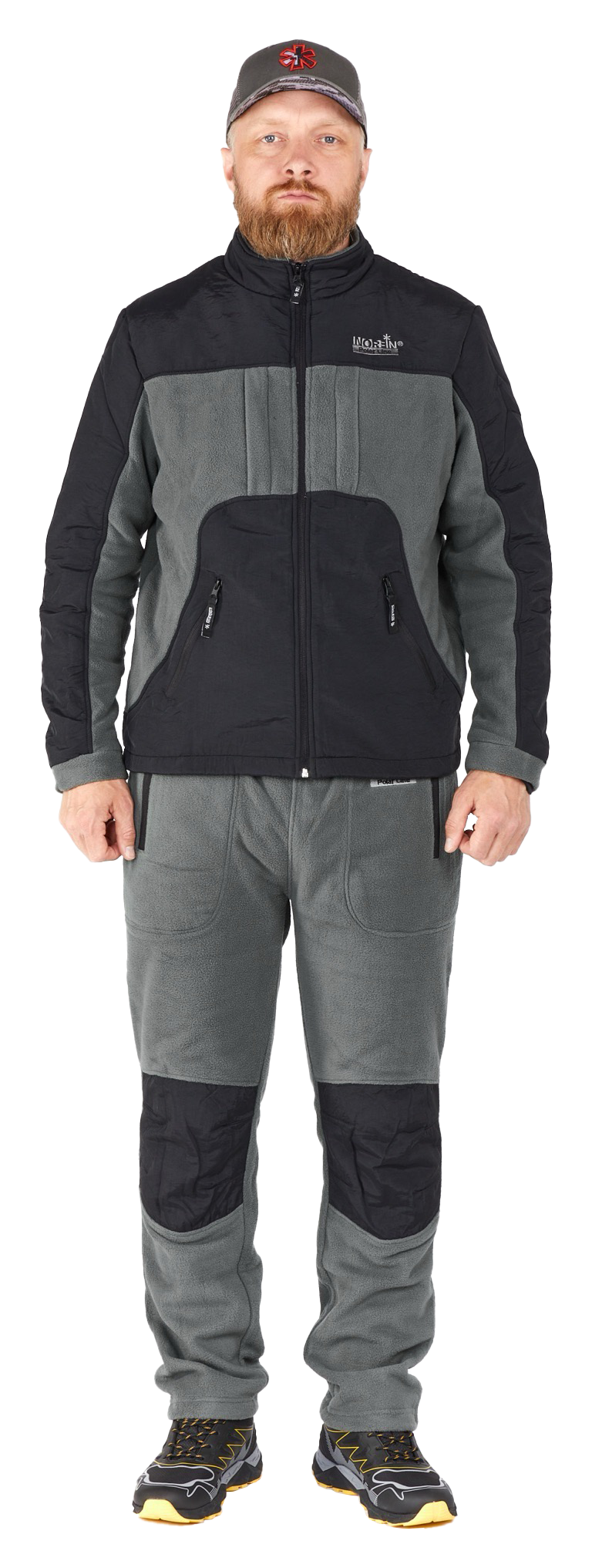 Norfin Polar Line Fleece Suit for Men - Charcoal/Black - S