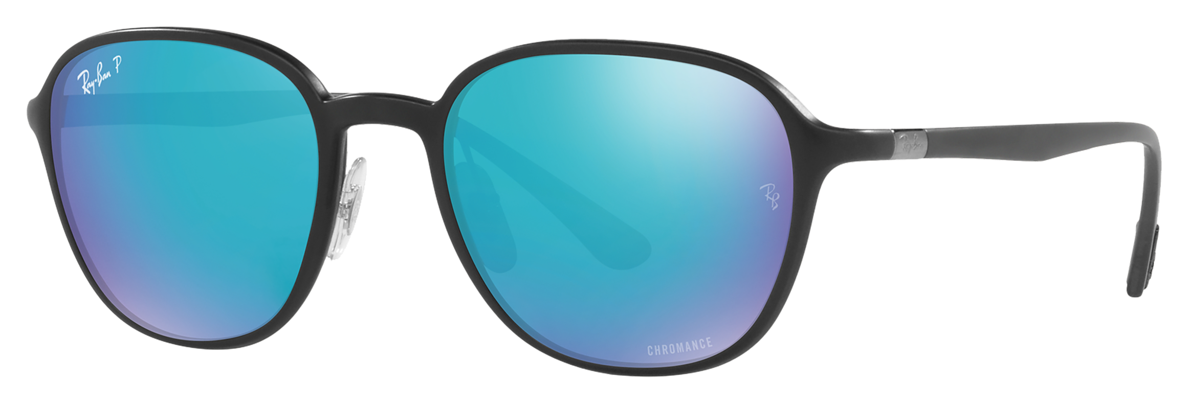 Ray-Ban RB4341CH Chromance Mirror Polarized Sunglasses - Polished Black/Blu