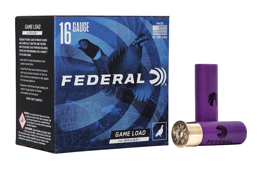 Federal Game-Shok Upland Hi-Brass 16-Ga. 2-3/4″ 1-1/8 oz. Shotshells - 250 Rounds - Federal Premium