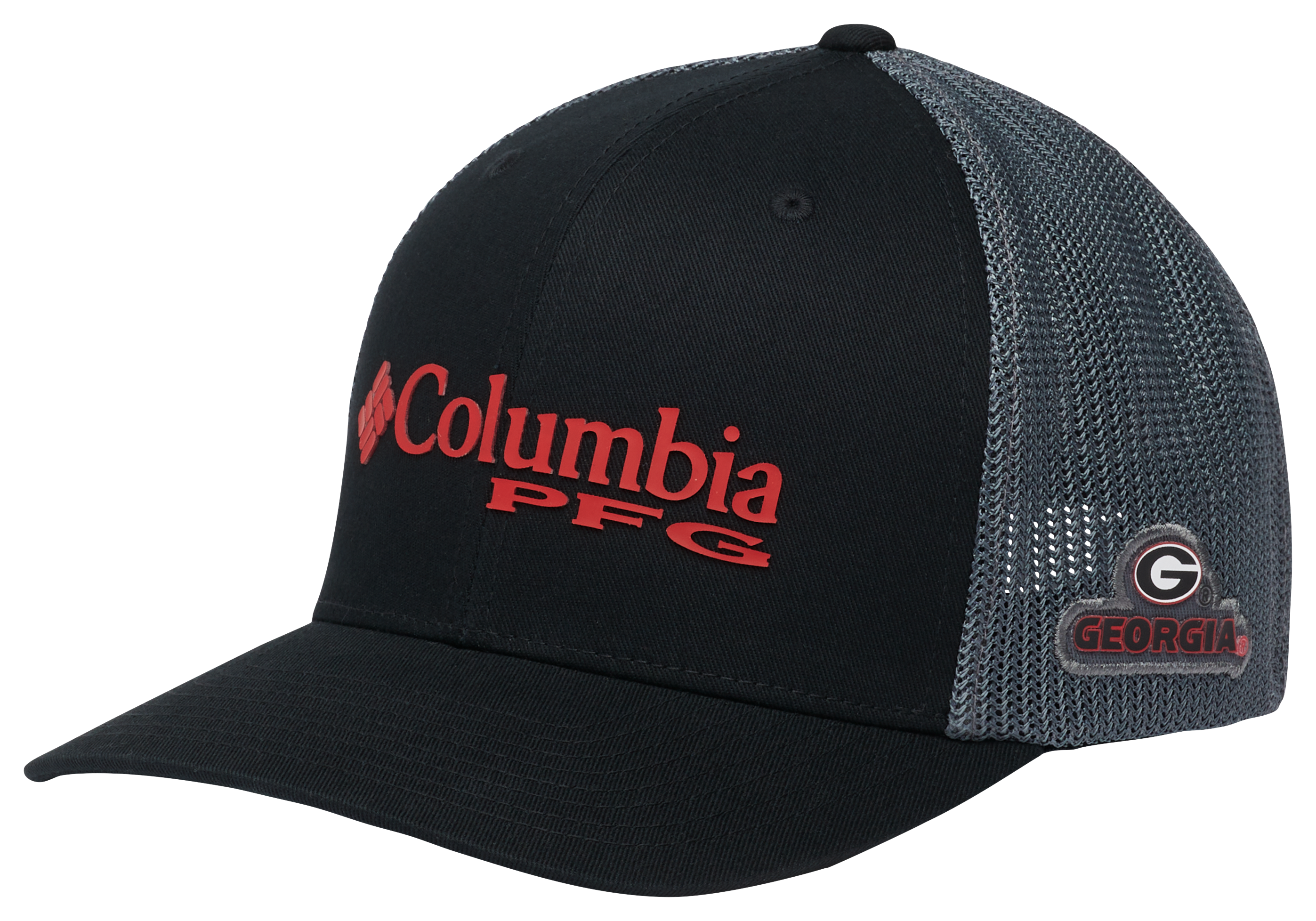 Columbia PFG Mesh Collegiate Cap - University of Georgia/Black/Charcoal - L/XL