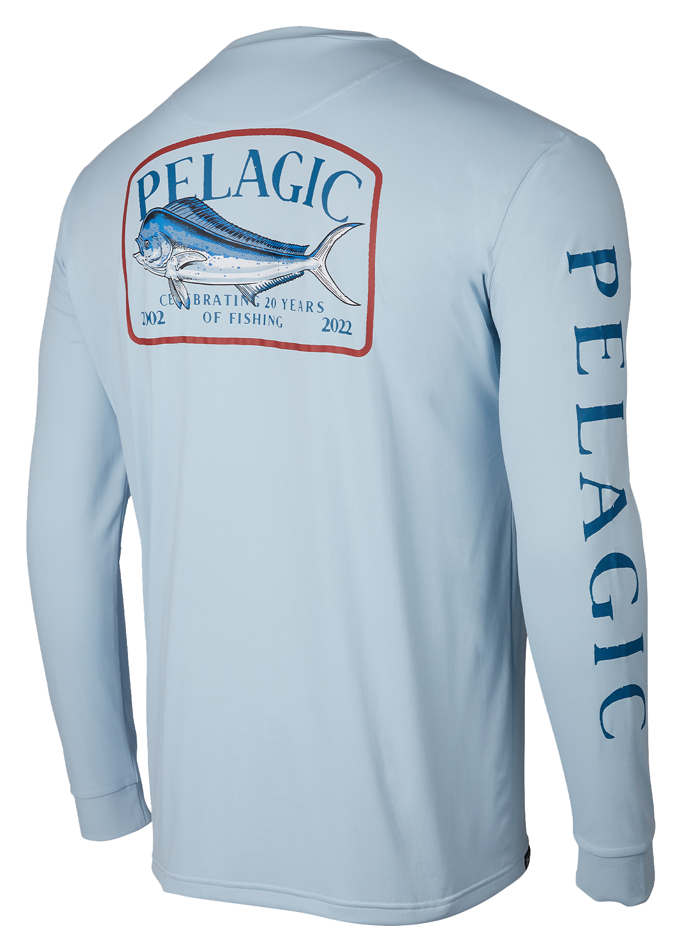 Pelagic Aquatek Game Fish Performance Fishing Long-Sleeve Shirt for Men - Light Blue - 2XL