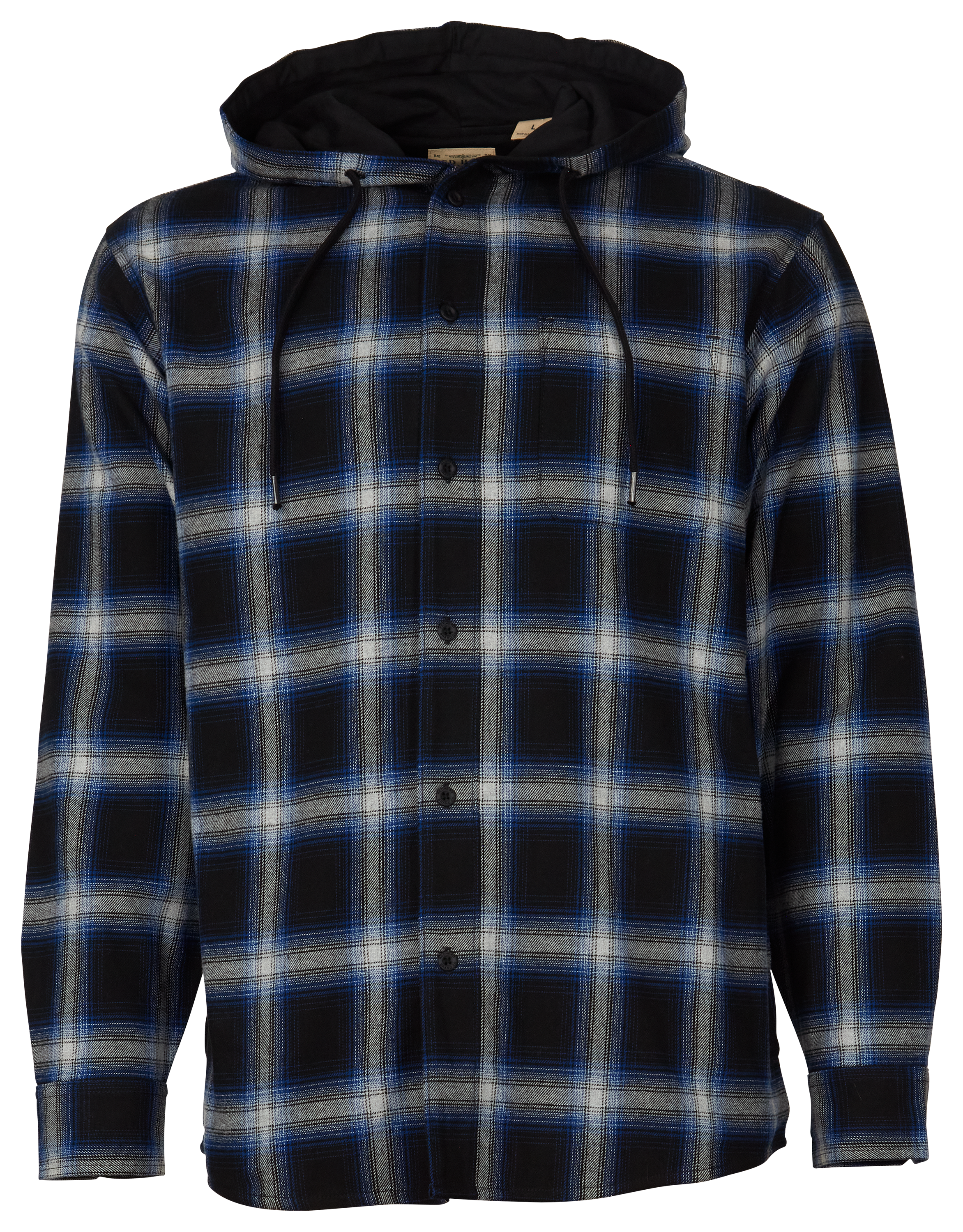 RedHead Hooded Jersey-Lined Flannel Long-Sleeve Shirt for Men - Blue Ombre - 2XLT product image