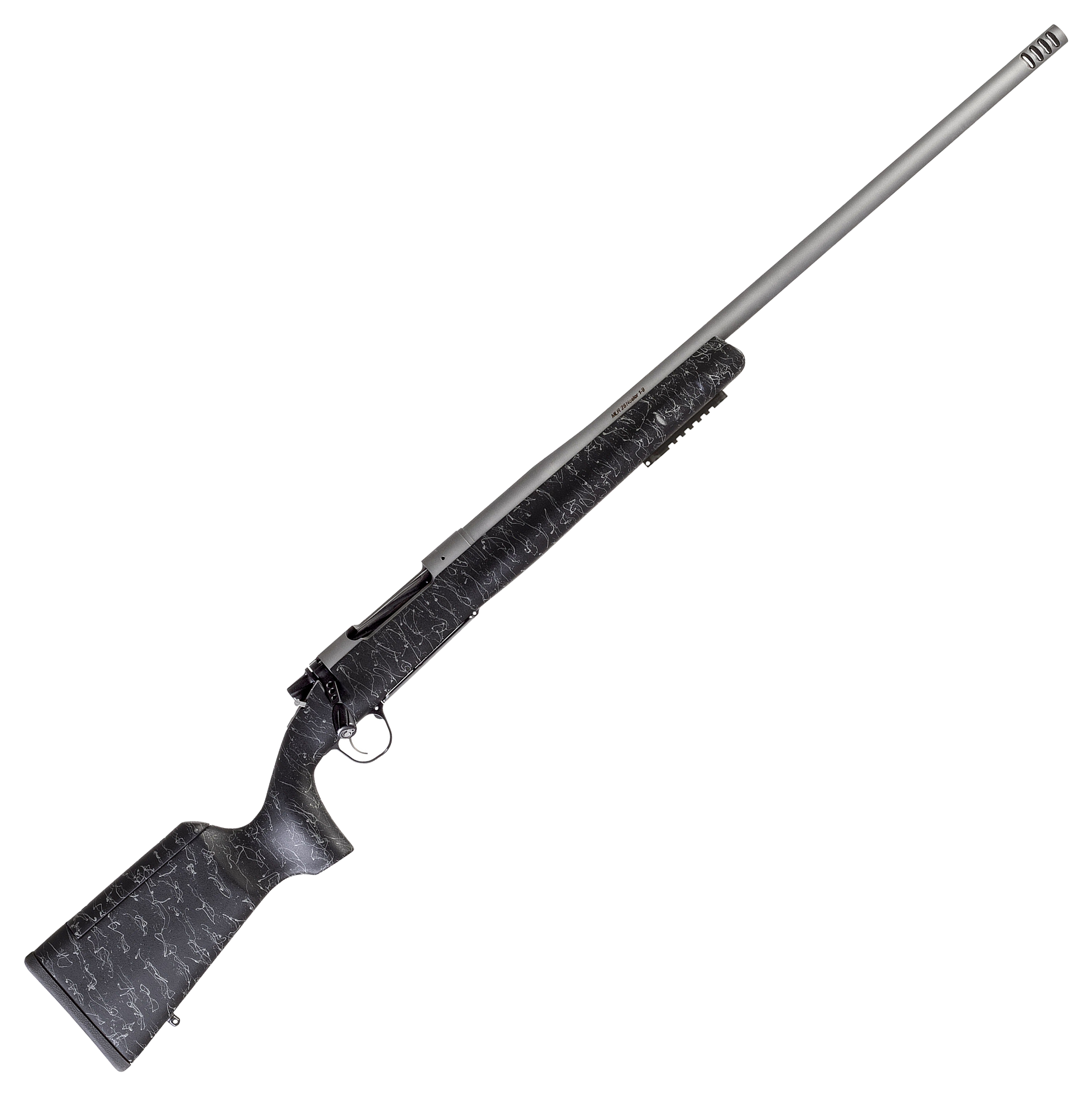 Image of "Christensen Arms Mesa Long-Range Bolt-Action Rifle - .300 Win Mag - 26"" - Tungsten Cerakote - Black w/Gray Webbing - 3 + 1"