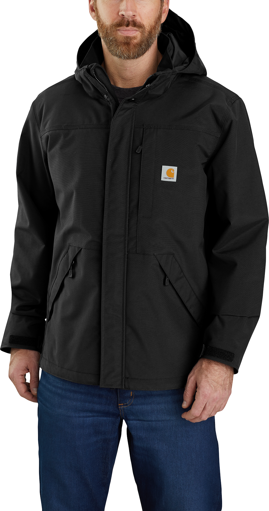 Image of Carhartt Storm Defender Loose-Fit Heavyweight Jacket for Men - Black - 2XL