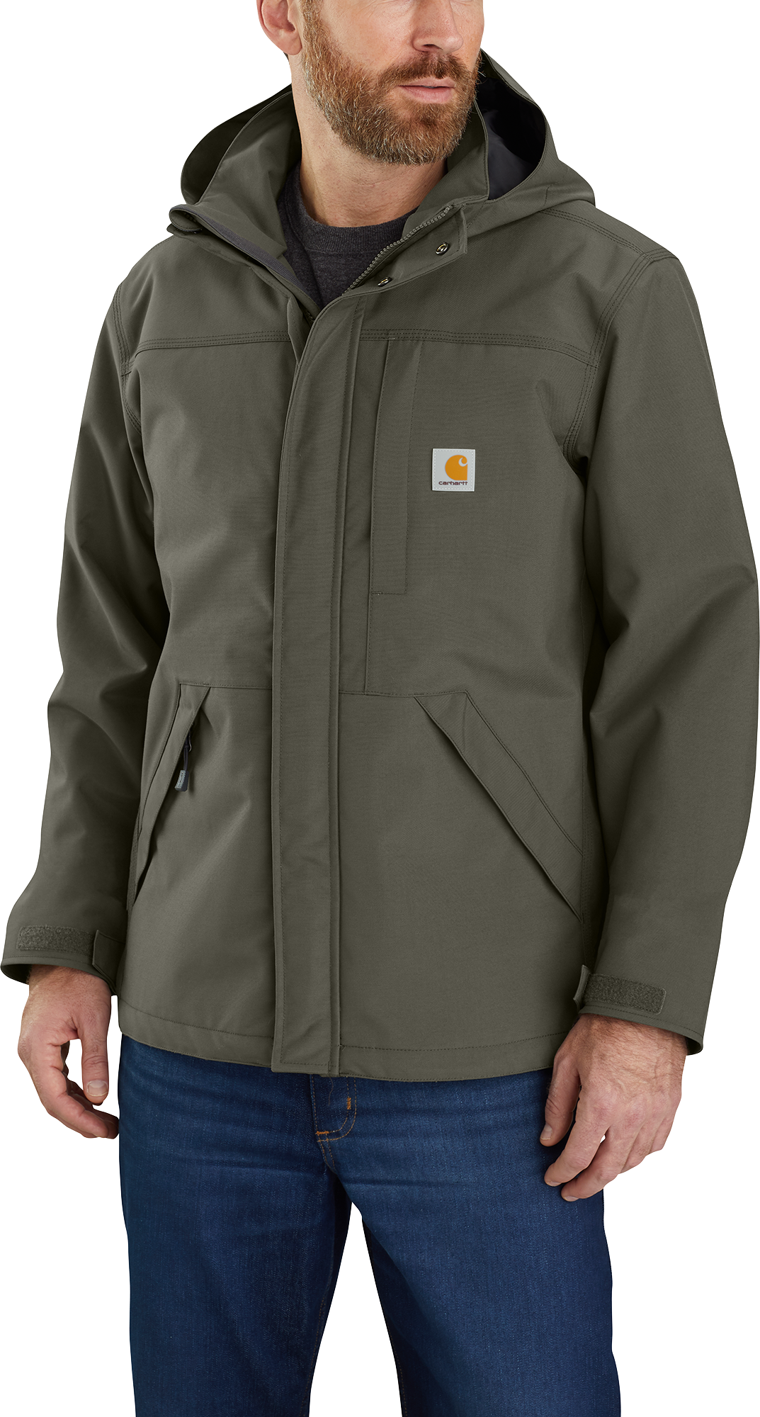 Image of Carhartt Storm Defender Loose-Fit Heavyweight Jacket for Men - Moss - 2XL