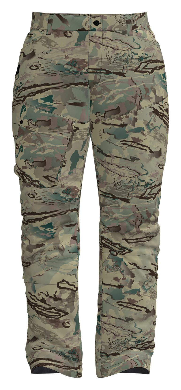 Image of Under Armour Deep Freeze ColdGear INFRARED Suspendered Pants for Men - UA Barren Camo/Charcoal/Black - 2XL