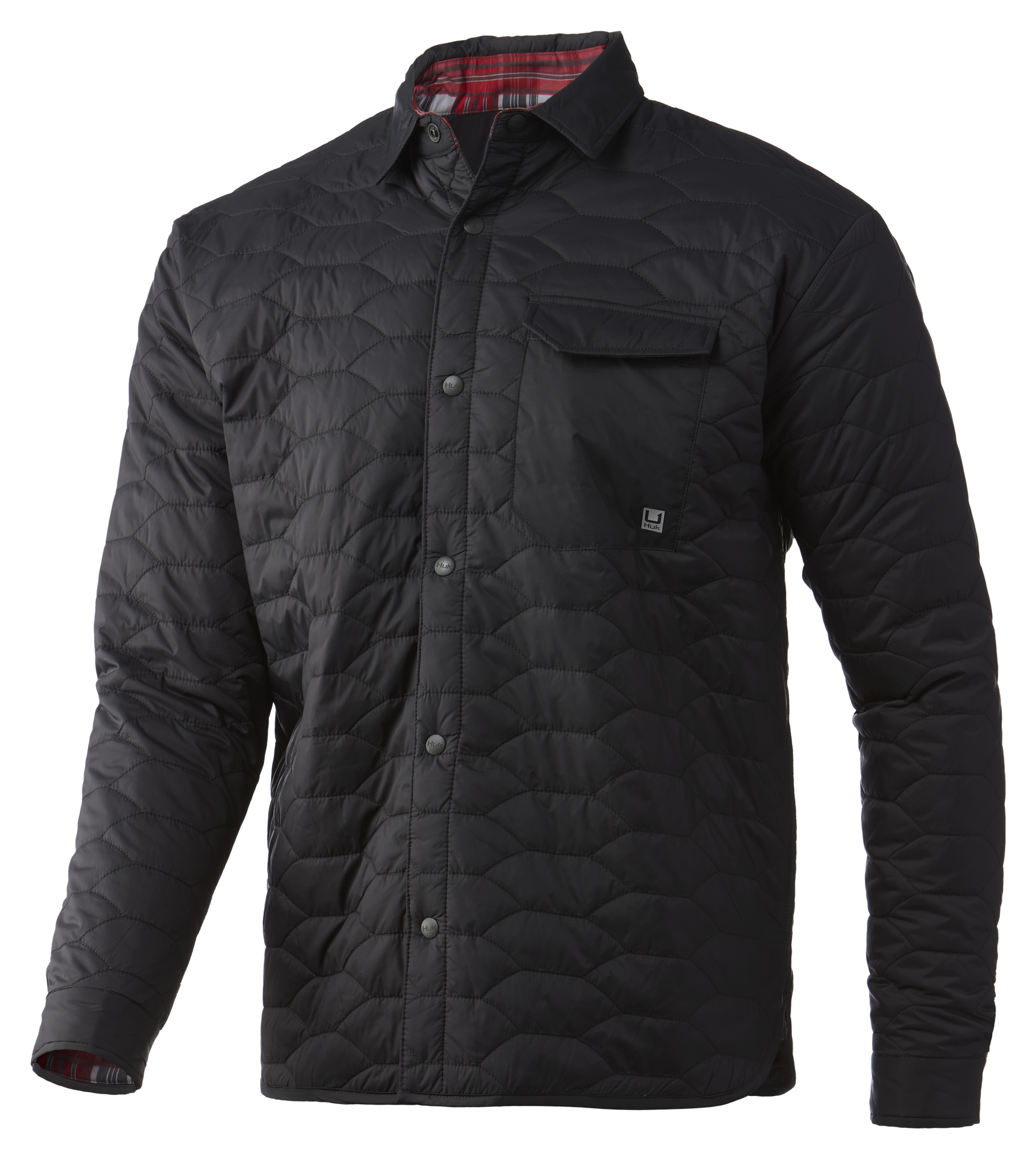 Huk Tarpon Quilt Long-Sleeve Shacket for Men - Volcanic Ash - 3XL product image