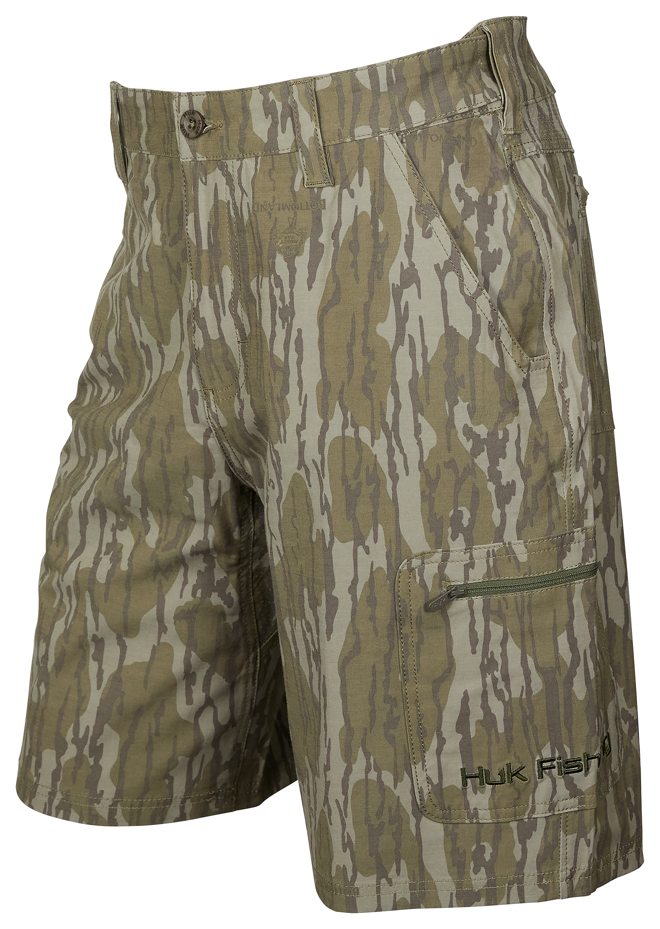 Huk Next Level 10.5 Mossy Oak Bottomland Shorts for Men - Mossy Oak  Original Bottomland - L