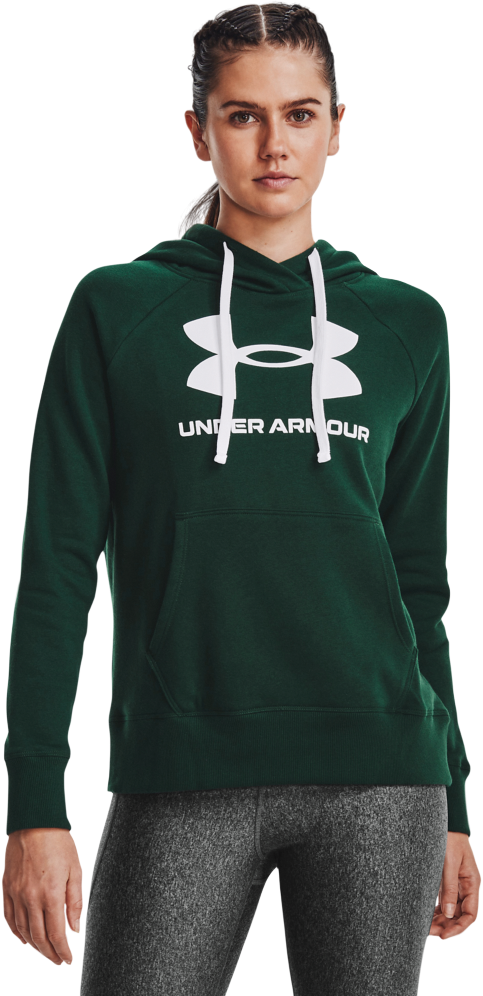 UNDER ARMOUR Rival Fleece Logo Raglan Long-Sleeve Hoodie for Ladies