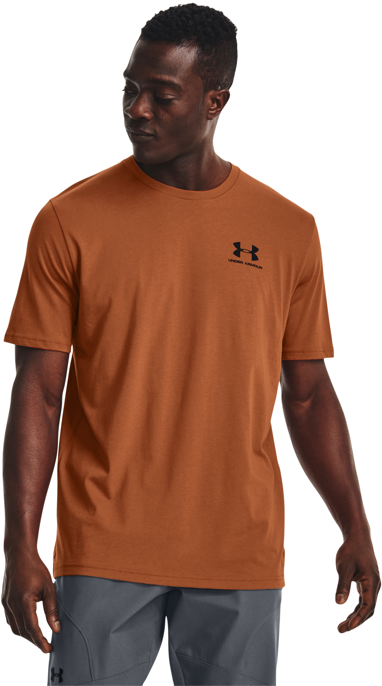 Under Armour Sportstyle Left Chest Short-Sleeve T-Shirt for Men - Copper Penny/Black - M product image