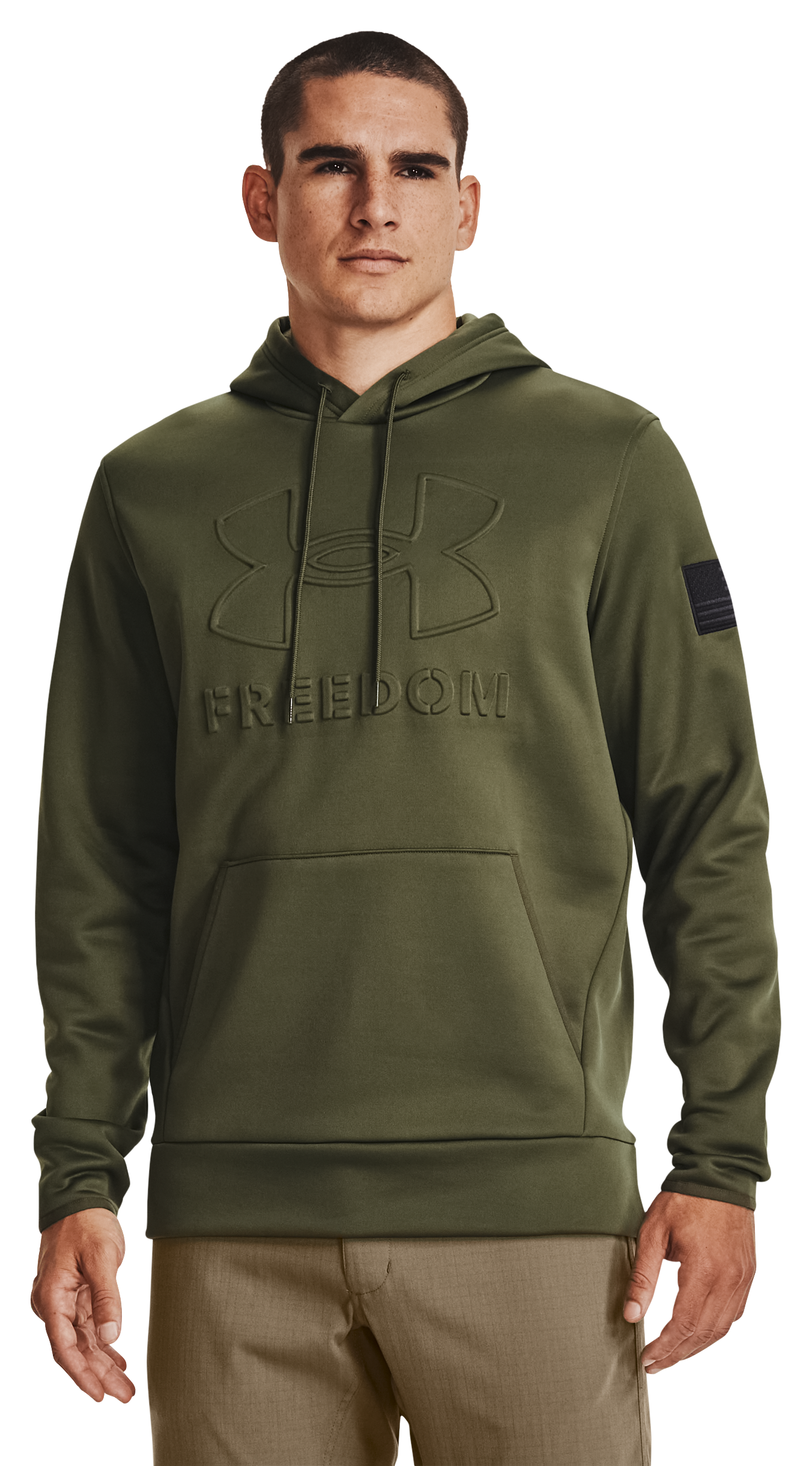 Image of Under Armour Freedom Emboss Hoodie for Men - Marine OD Green - S