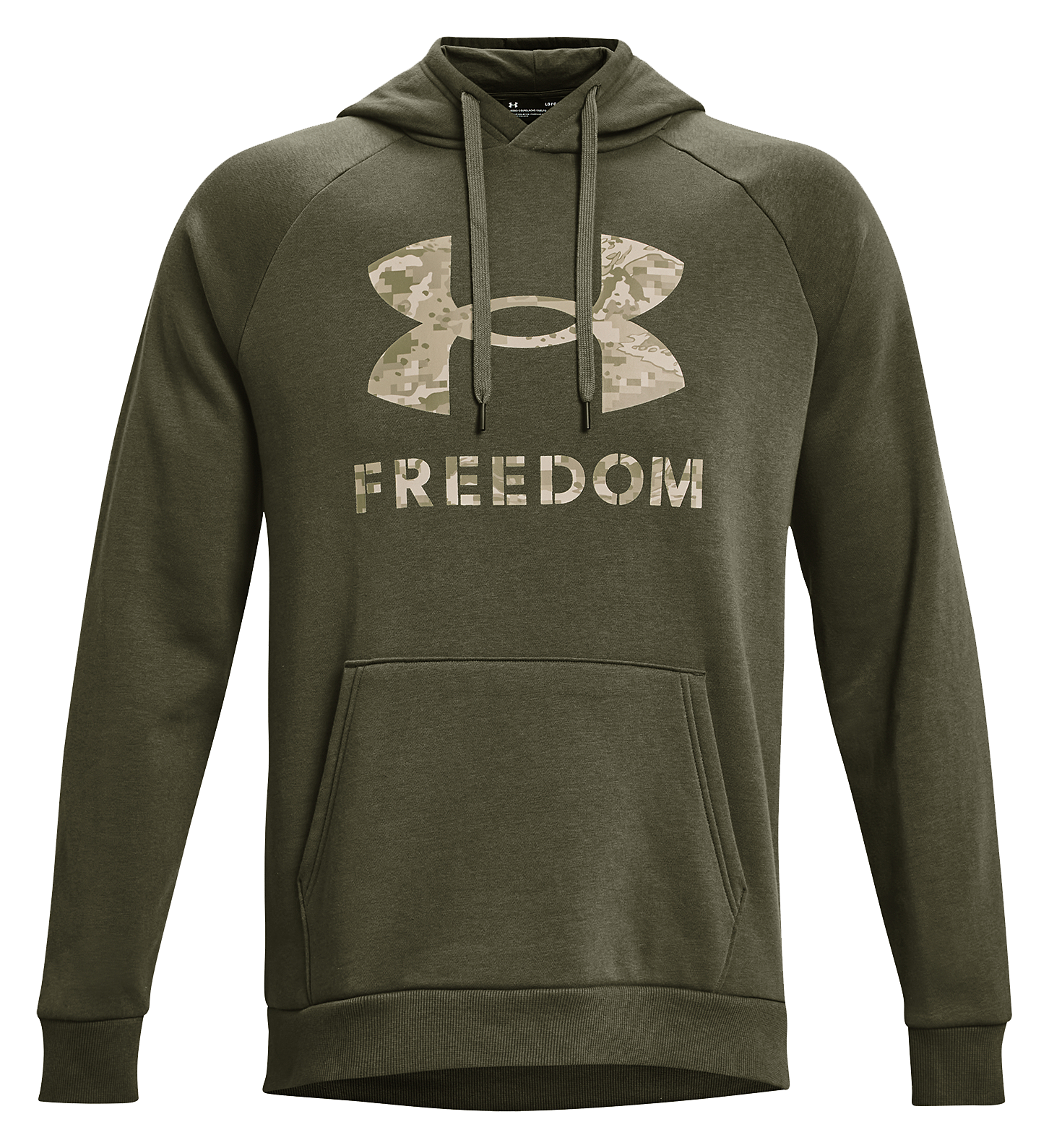 Under Armour Freedom Fleece Camo Graphic Long-Sleeve Hoodie for Men - Marine OD Green/Desert Sand - M product image