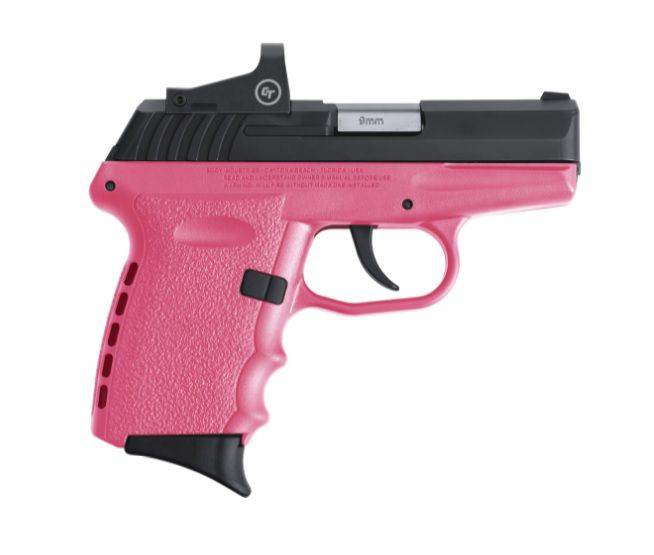 SCCY CPX2 Pistol with Red Dot Sight  9mm  Black Nitride  Pink Polymer