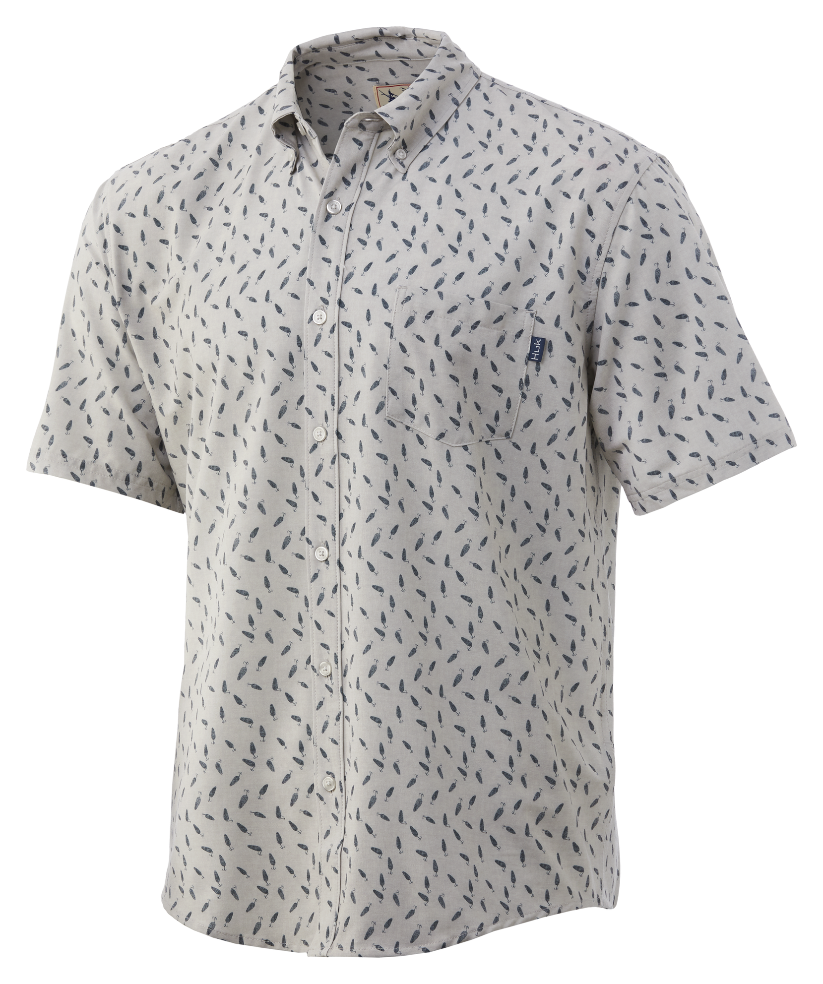 Huk Kona Lure Splash Short-Sleeve Shirt for Men - Khaki - L