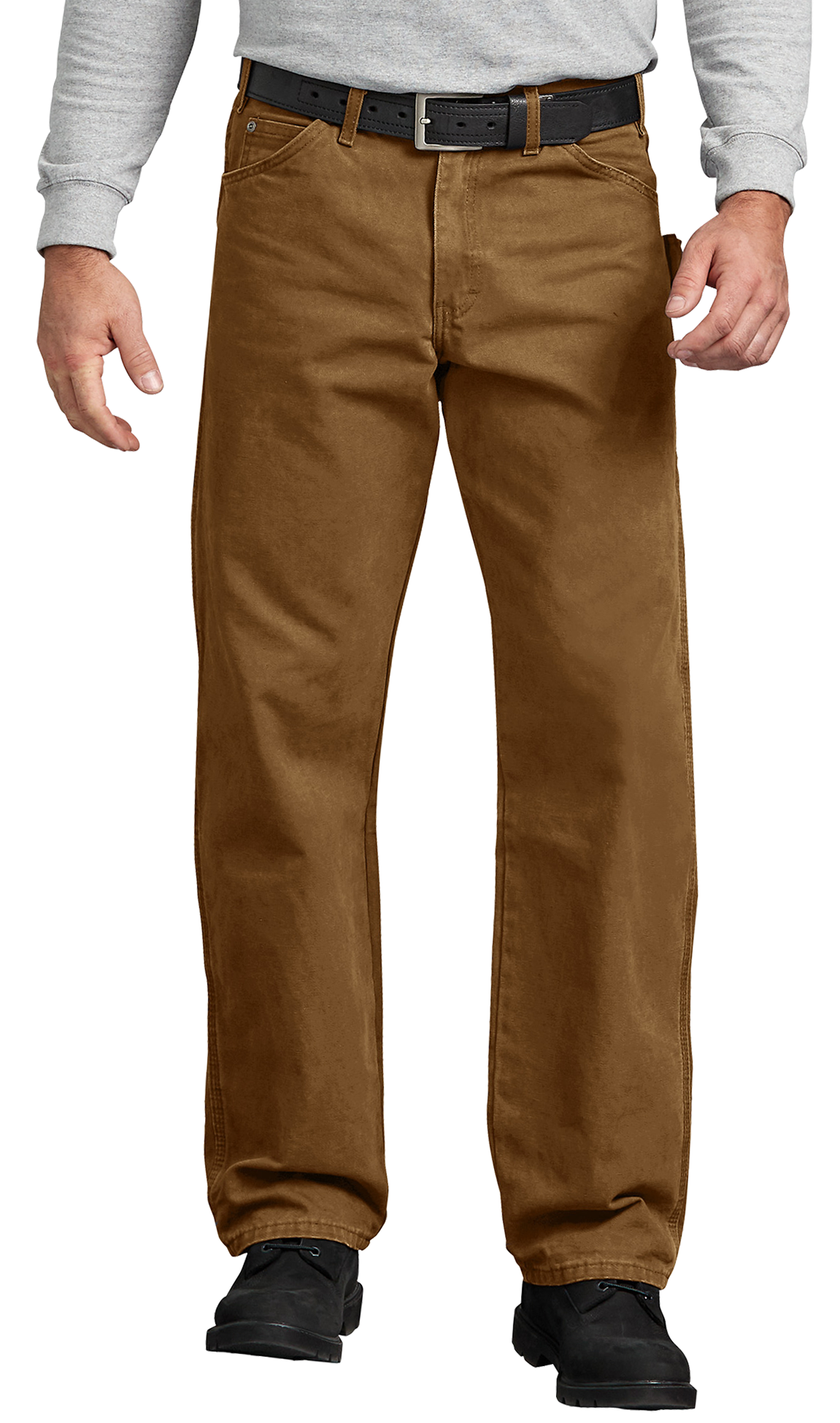 Dickies Relaxed-Fit Straight-Leg Carpenter Sanded-Duck Jeans for Men - Rinsed Brown Duck -32x34