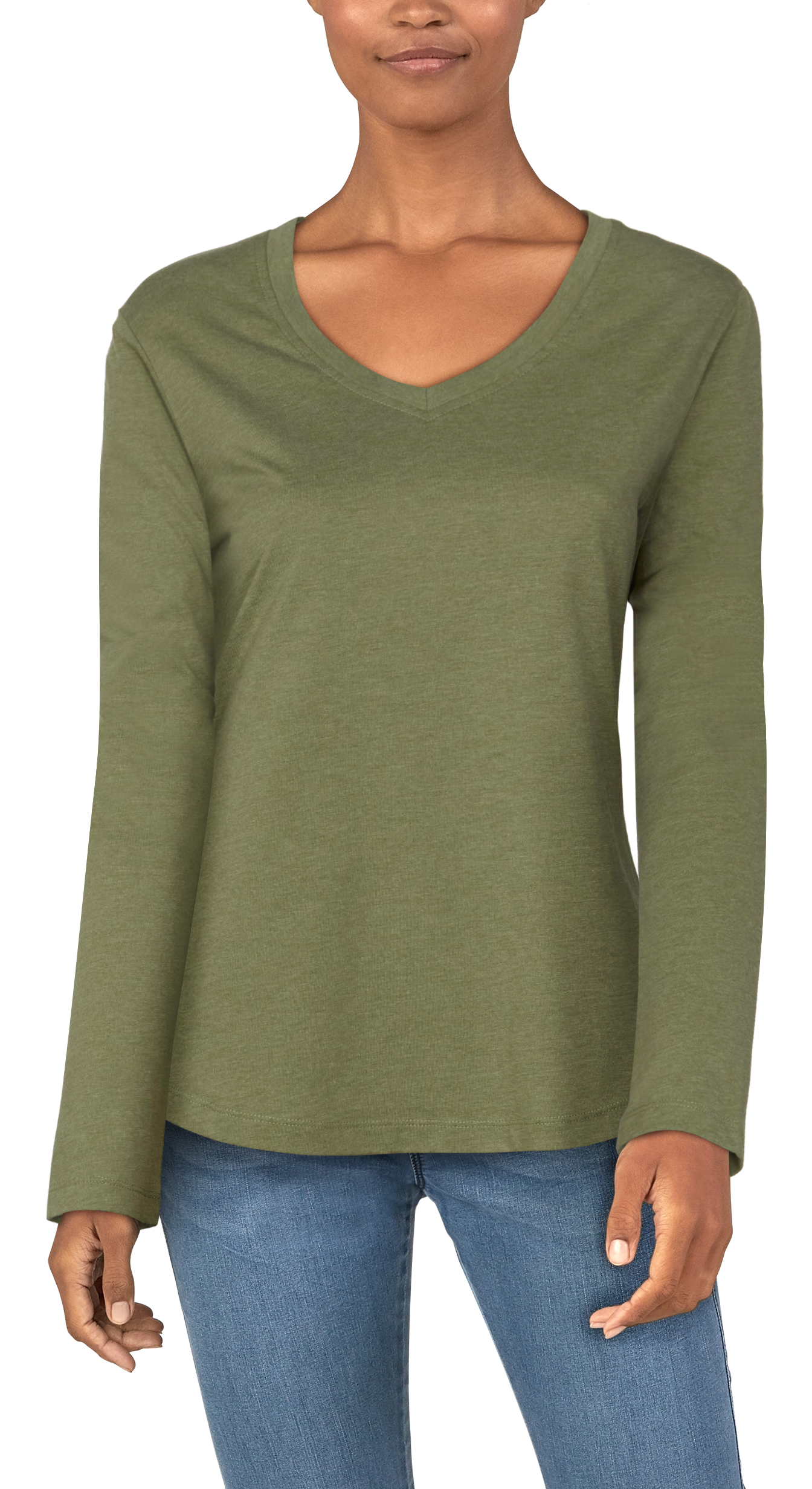 Natural Reflections Essential Long-Sleeve V-Neck T-Shirt for Ladies - Deep  - 100792999-3358459 - Shirts and Tops Versatile and stylish, the Natural Reflections® E sku 100792999-3358459