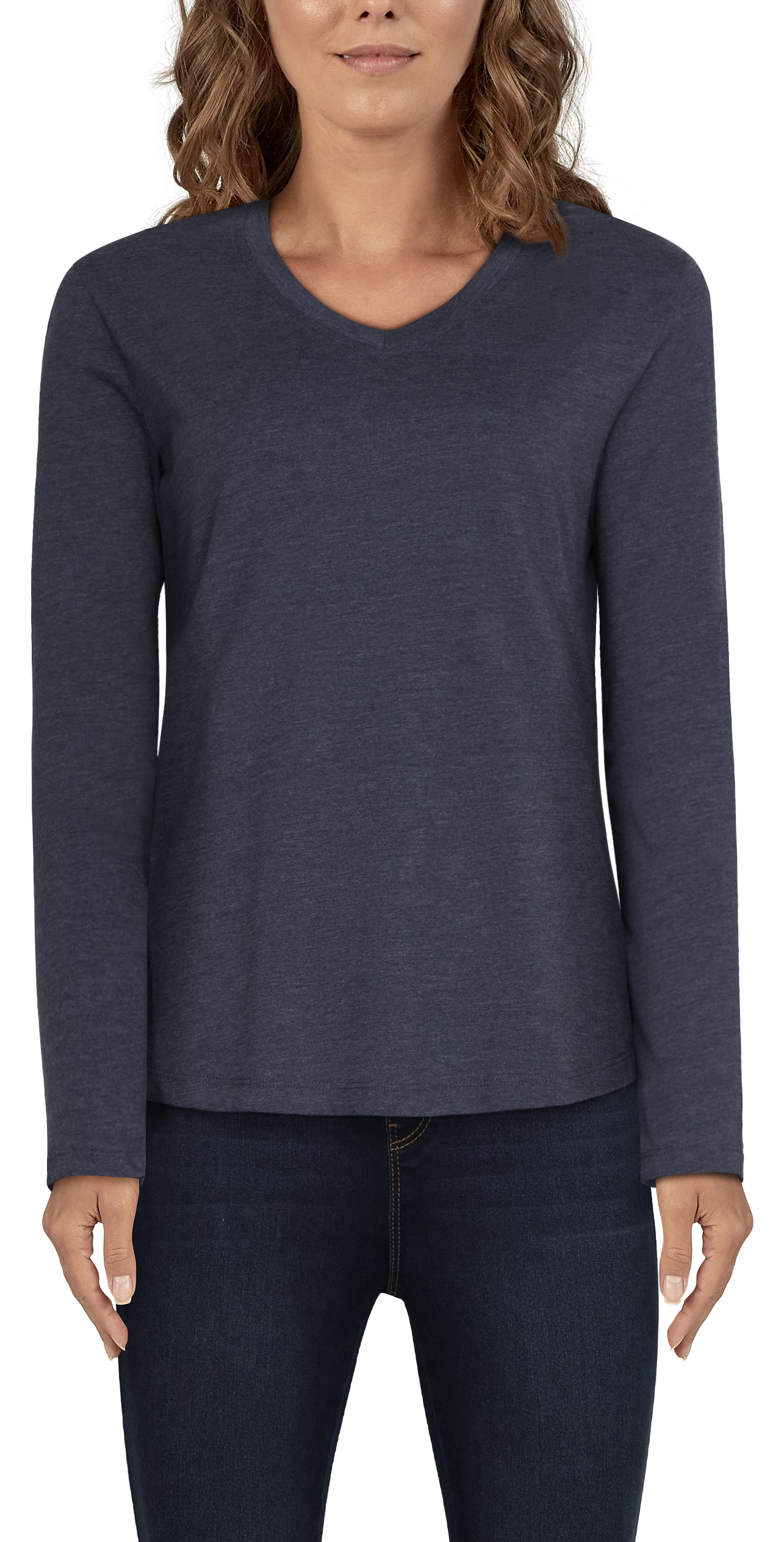 Natural Reflections Essential Long-Sleeve V-Neck T-Shirt for Ladies - Black - 100792999-3358480 - Shirts and Tops Versatile and stylish, the Natural Reflections® E sku 100792999-3358480