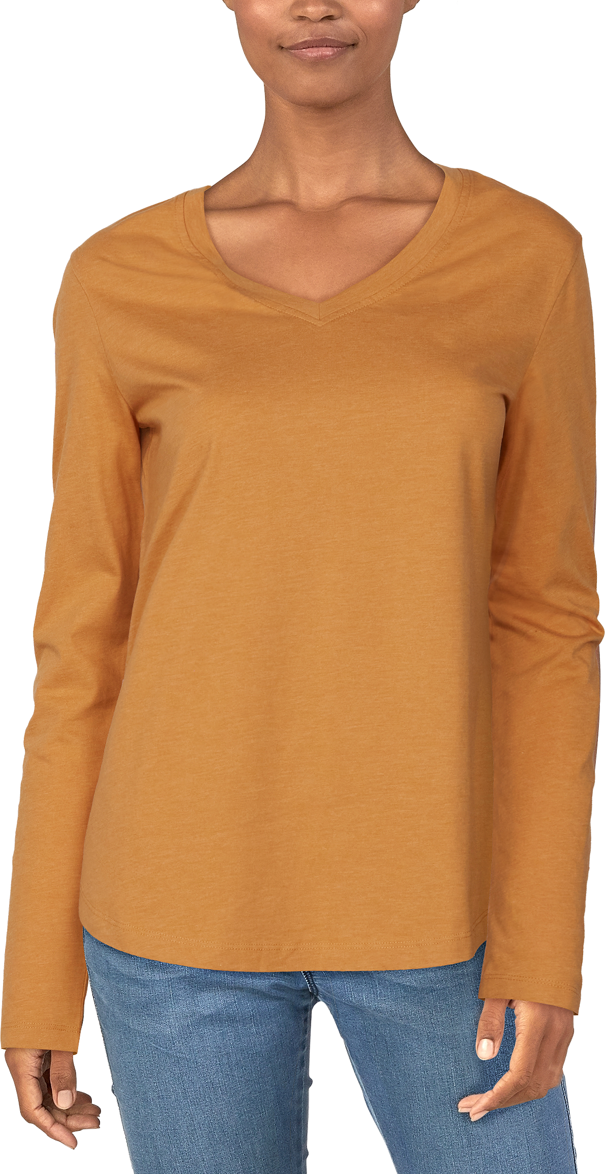 Natural Reflections Essential Long-Sleeve V-Neck T-Shirt for Ladies - Spruc