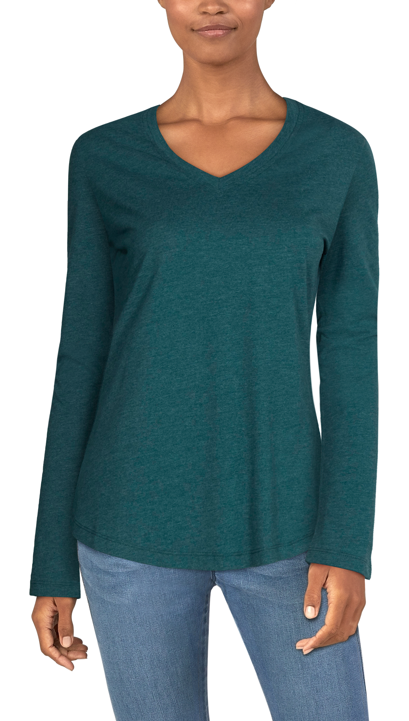 Natural Reflections Essential Long-Sleeve V-Neck T-Shirt for Ladies - Deep  - 100792999-3358493 - Shirts and Tops Versatile and stylish, the Natural Reflections® E sku 100792999-3358493
