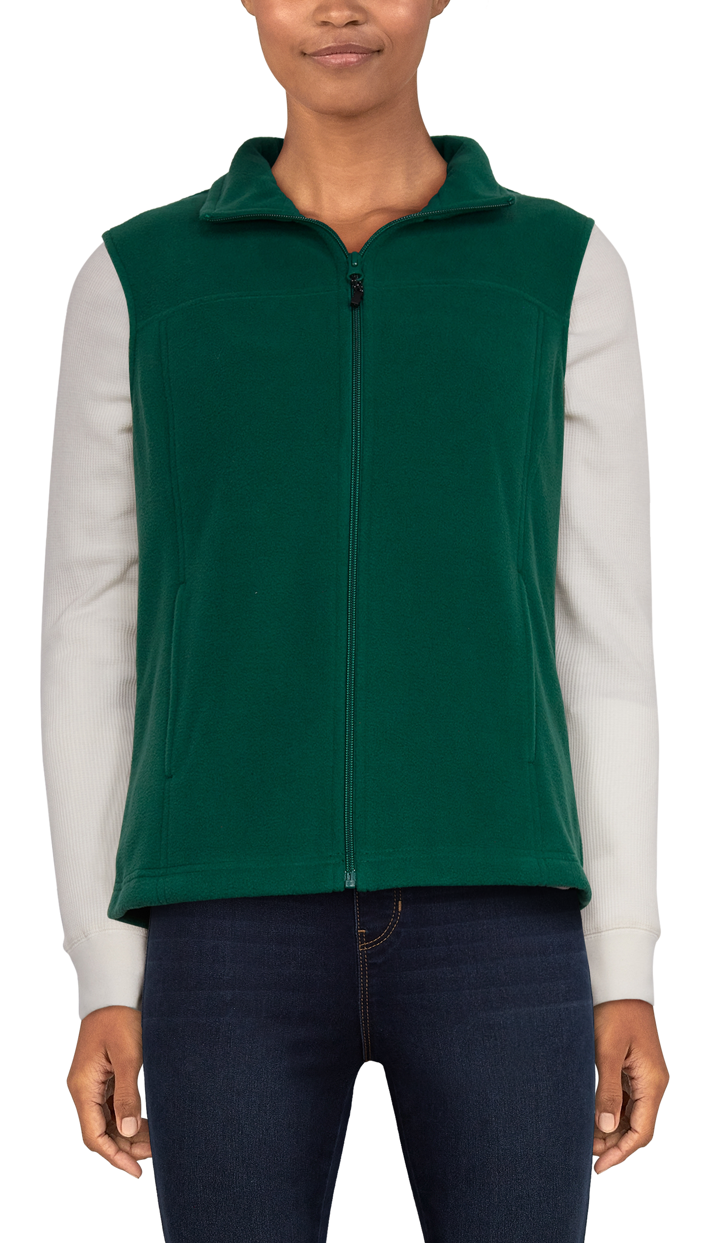 Natural Reflections Zip-Up Fleece Vest for Ladies - Evergreen - S product image