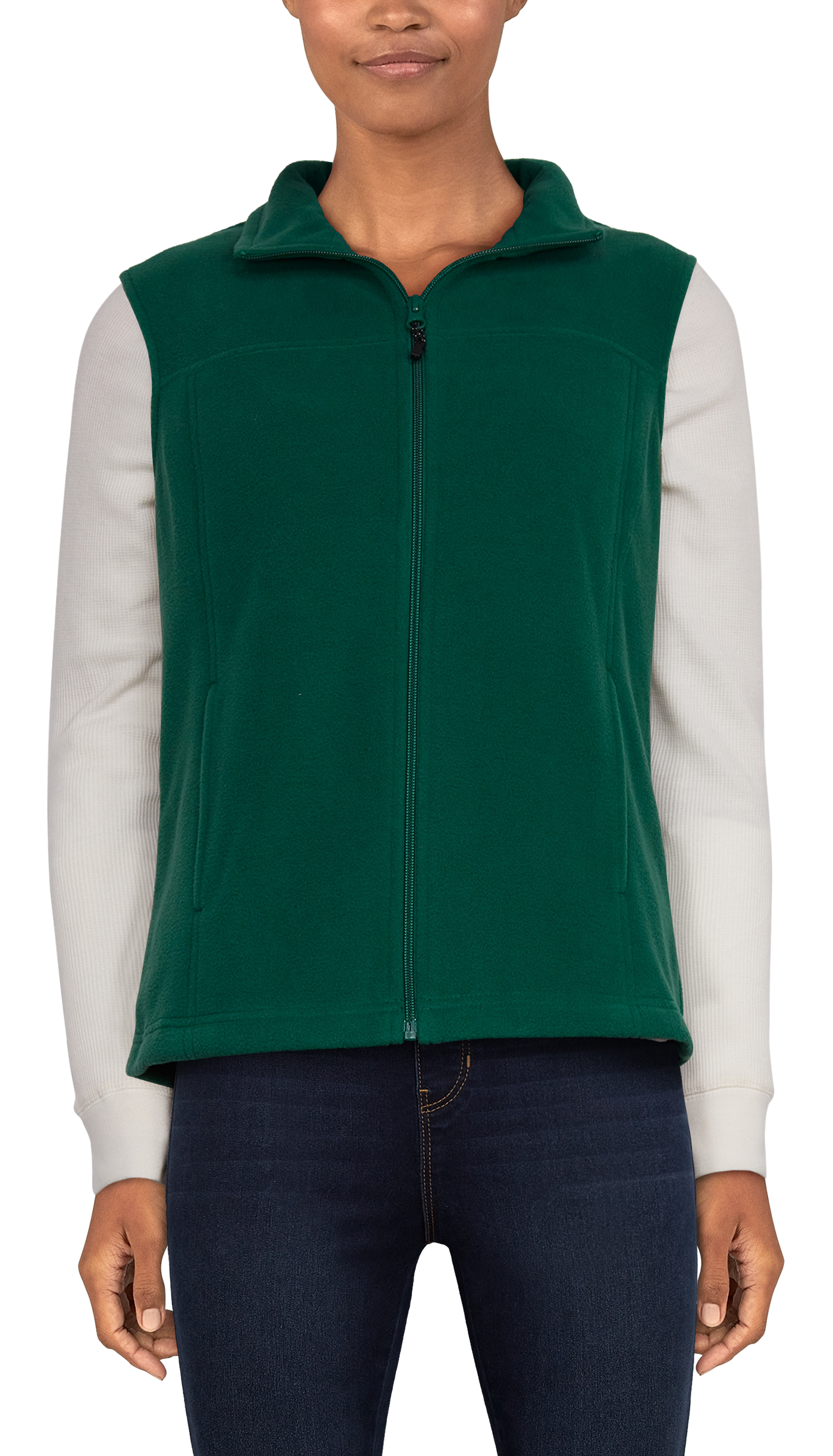 Natural Reflections Zip-Up Fleece Vest for Ladies - Evergreen - 2X product image