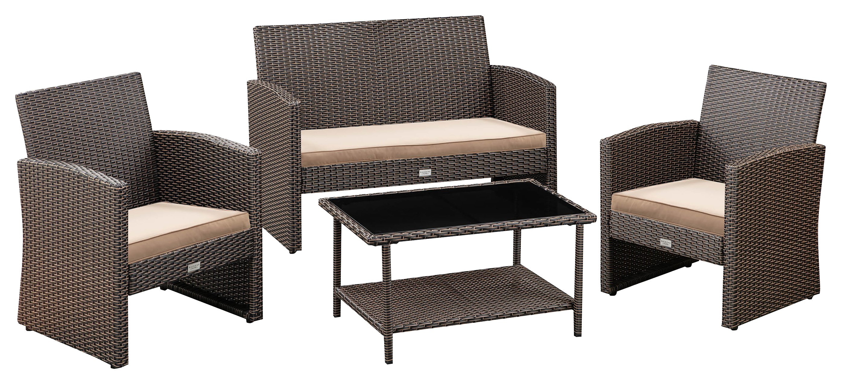 Image of Balkene Home Ashville 4-Piece Wicker Patio Set