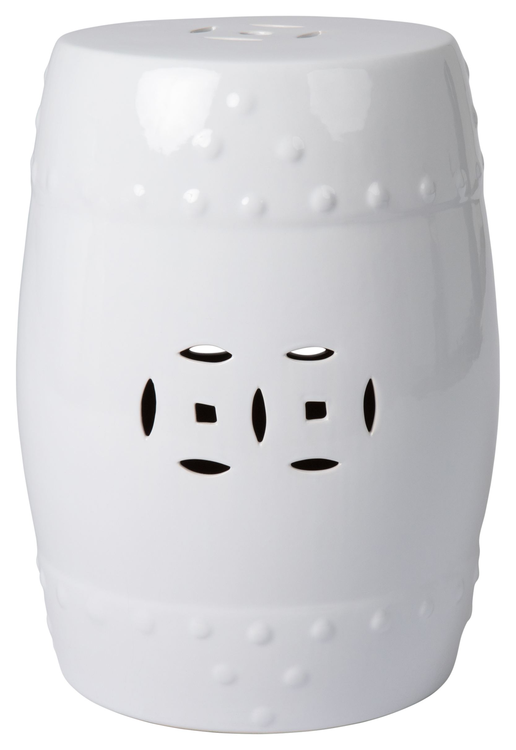 Image of Balkene Home Double-Medallion Ceramic Indoor/Outdoor Garden Stool/Table