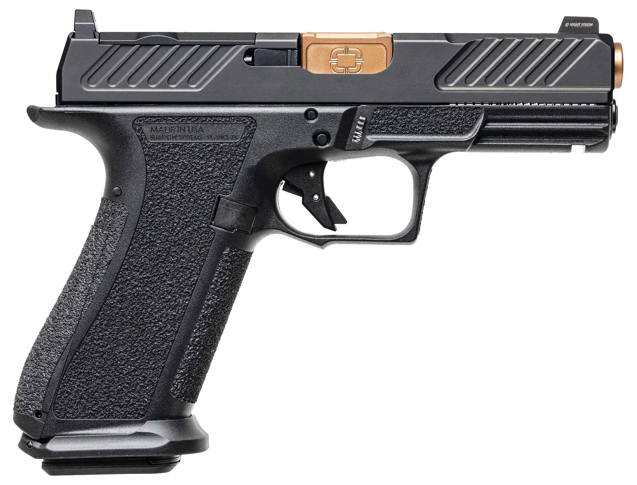 Shadow Systems XR920 Combat Optic Cut SemiAuto Pistol  Black Nitride wBronze Barrel