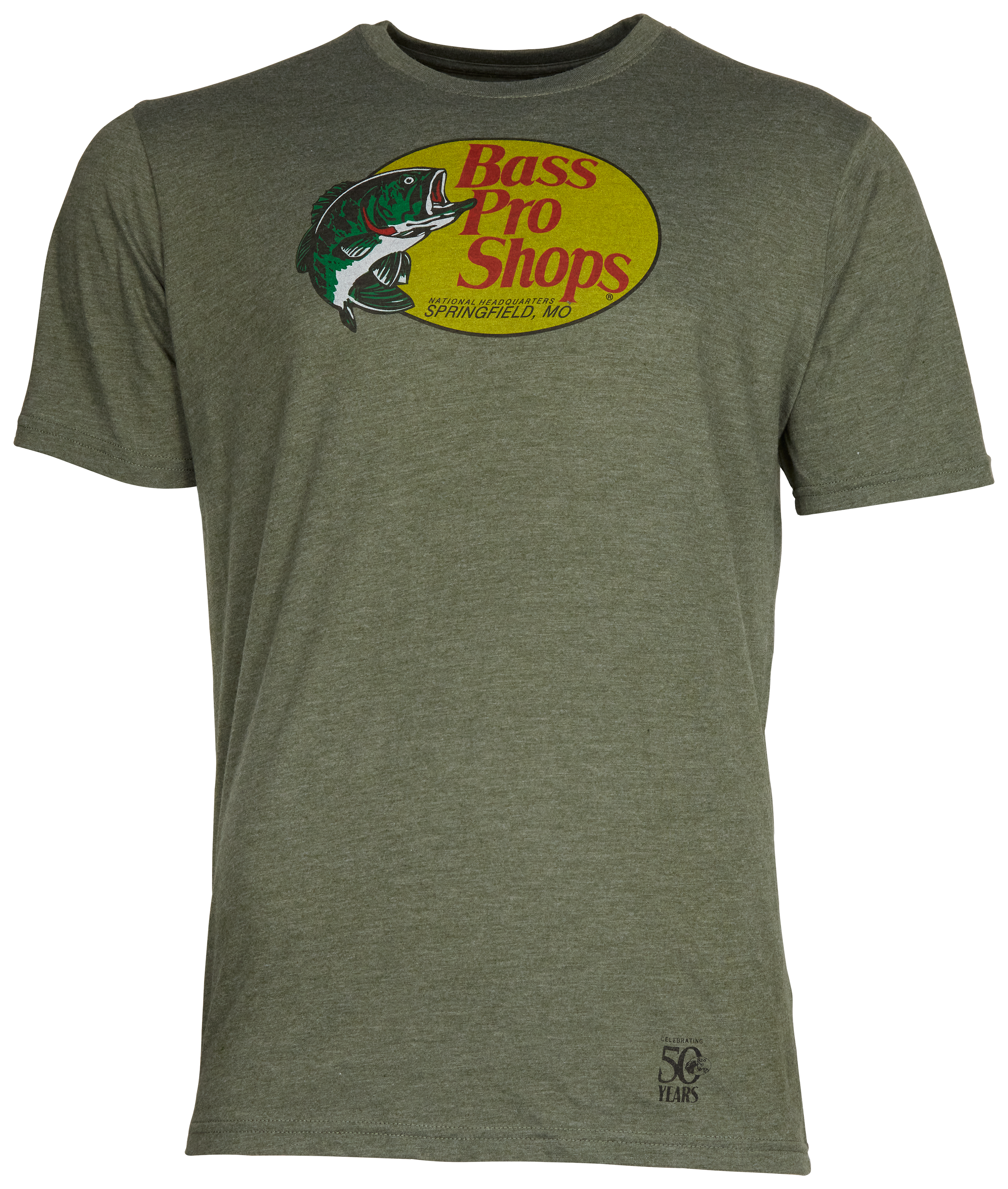 Bass Pro Shops 50th Anniversary Vintage Woodcut Short-Sleeve T-Shirt for Men - Navy Heather - 3XL