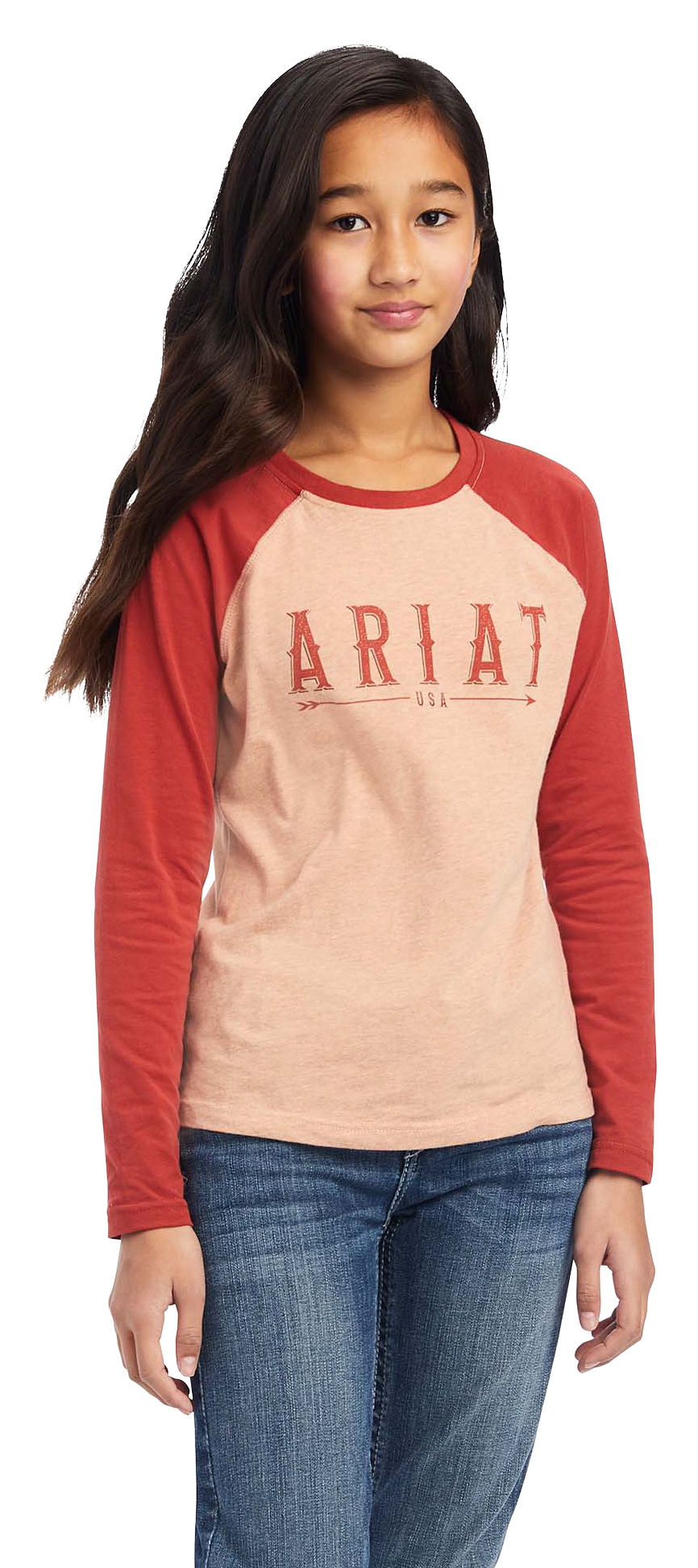 Ariat R.E.A.L. Arrow Long-Sleeve T-Shirt for Girls - Palm Heather - XS