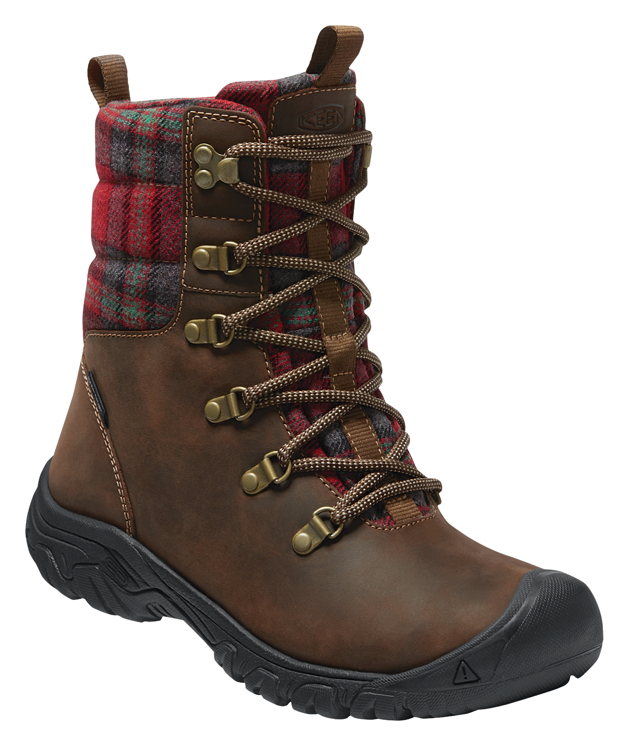 KEEN Greta Insulated Waterproof Boots for Ladies - Dark Brown/Red Plaid - 6 - 100788805-3373860 - Shoes Keep your feet happy on the trail with the KEEN®  sku 100788805-3373860