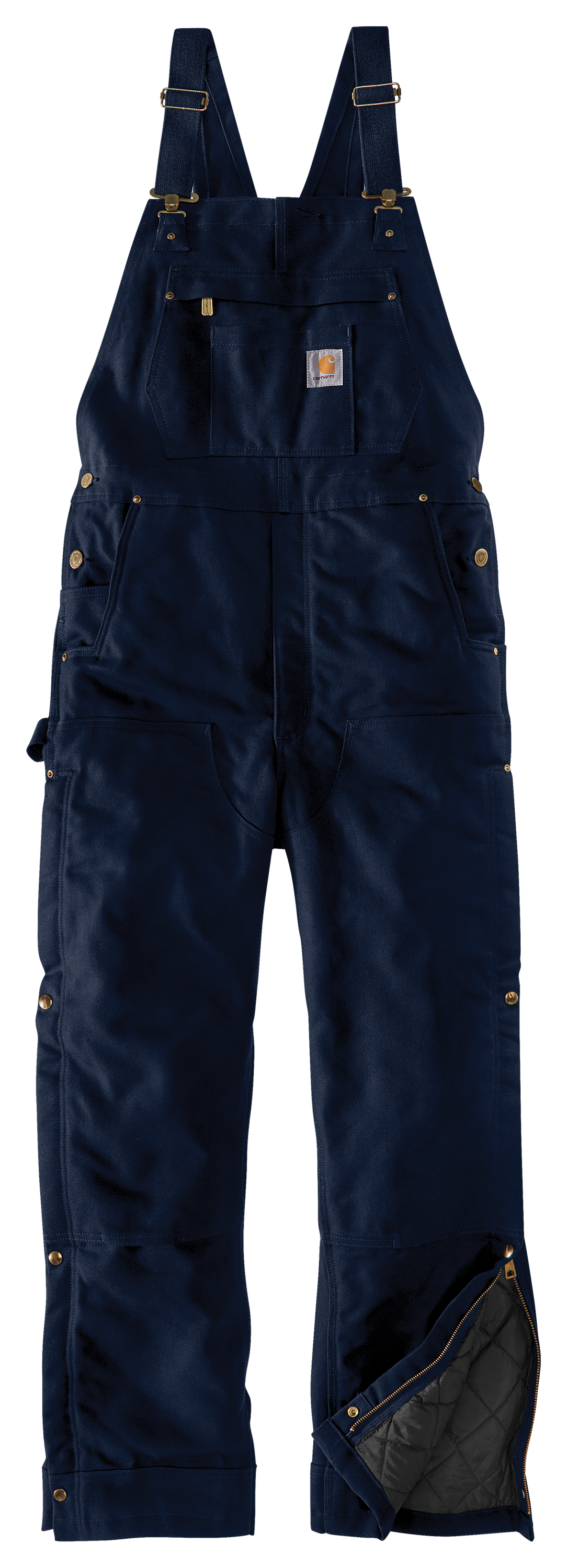 Image of Carhartt Loose Fit Firm Duck Insulated Bib Overalls for Men - Dark Navy - M - Tall