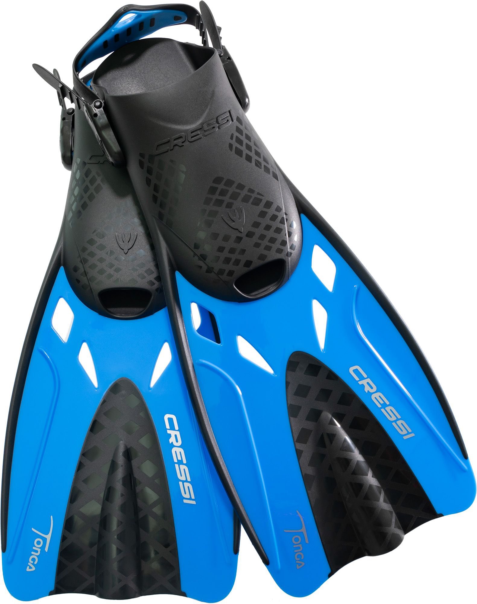 Image of Cressi Tonga Adjustable Snorkeling Fins - Black/Blue - L/XL