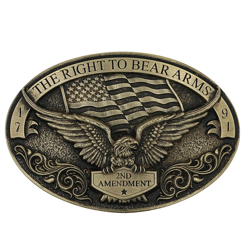 Montana Silversmiths Soaring Eagle 2nd Amendment Belt Buckle