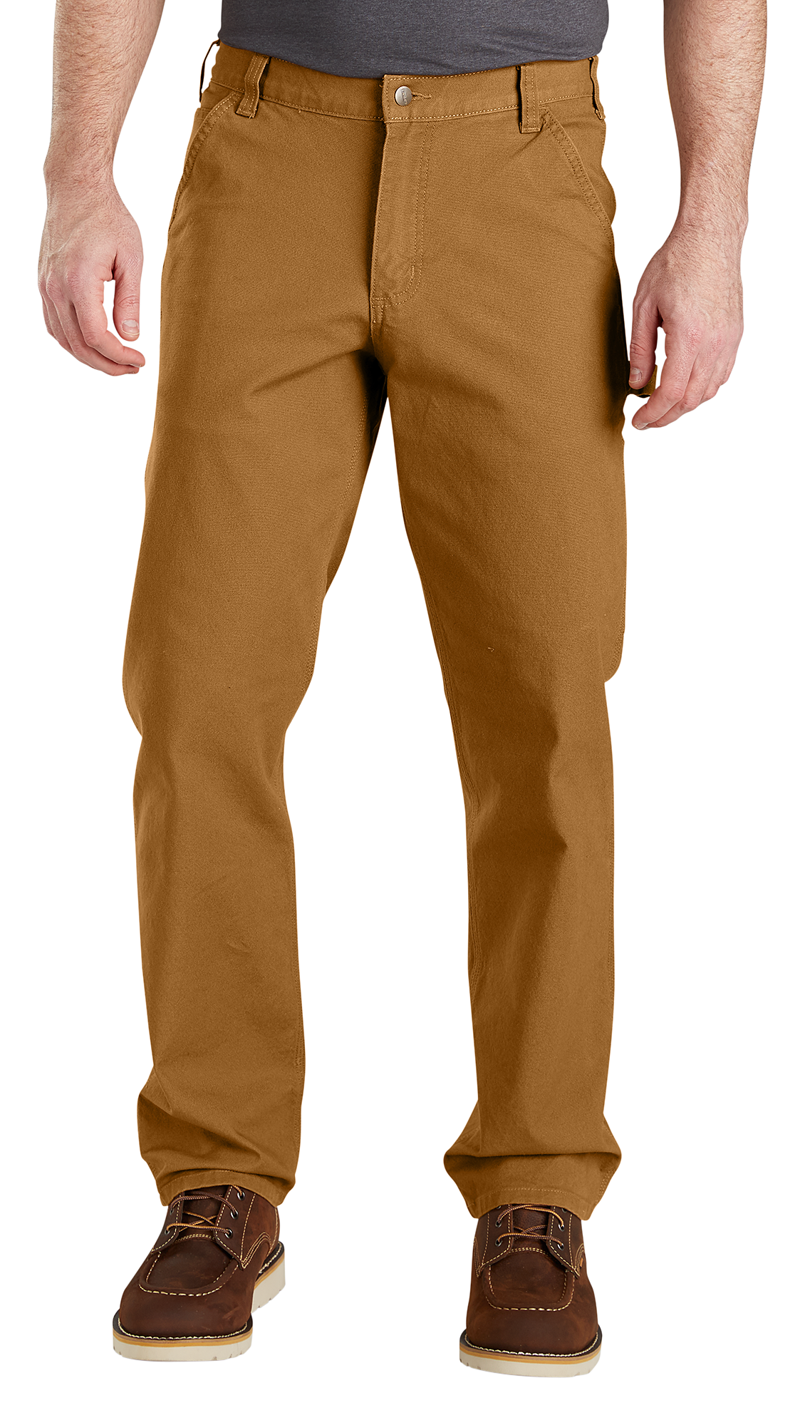 Image of Carhartt Rugged Flex Relaxed-Fit Duck Utility Work Pants for Men - Carhartt Brown - 28x30