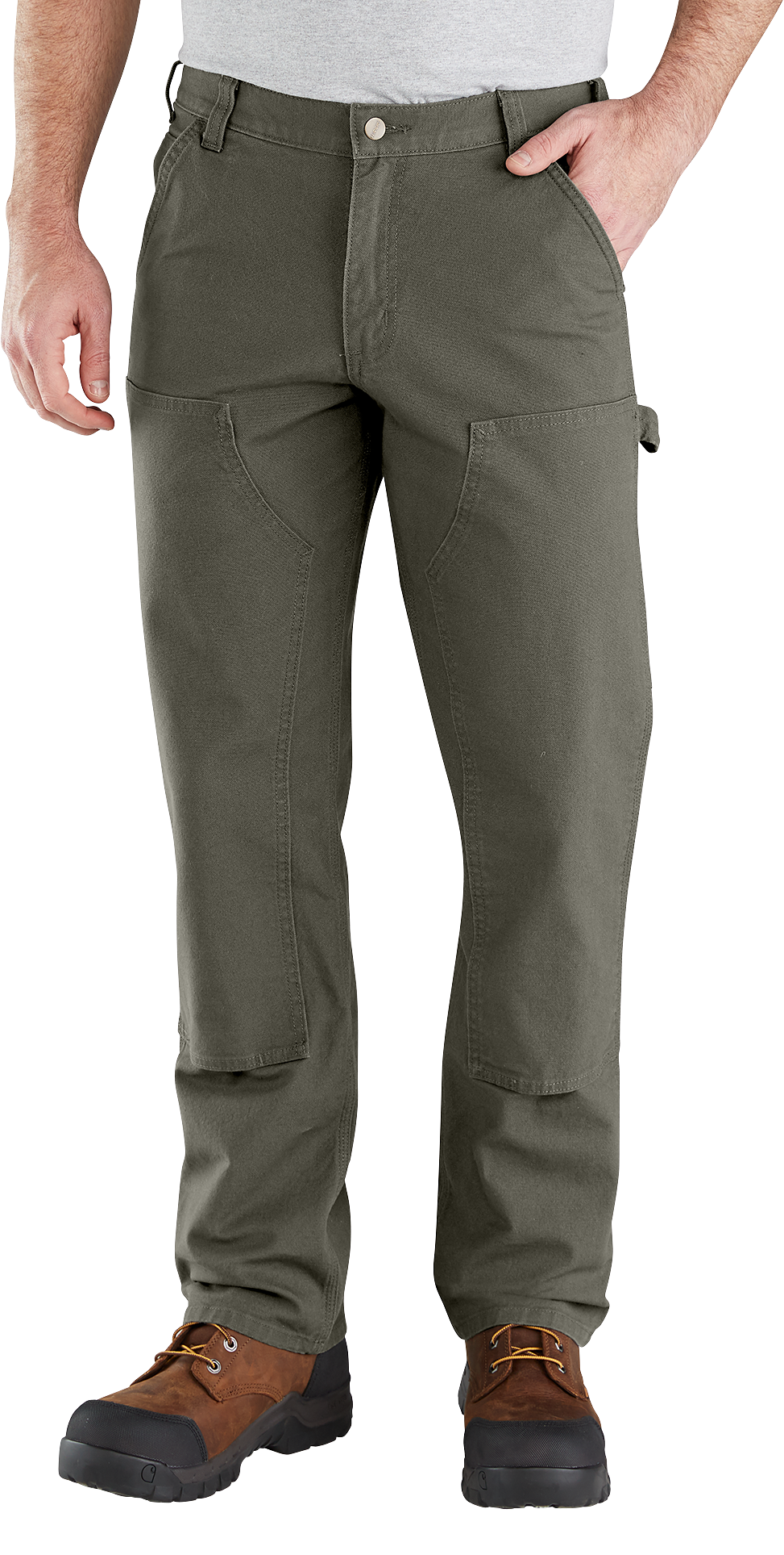 Carhartt Rugged Flex Relaxed-Fit Duck Double-Front Pants for Men - Moss - 50x32
