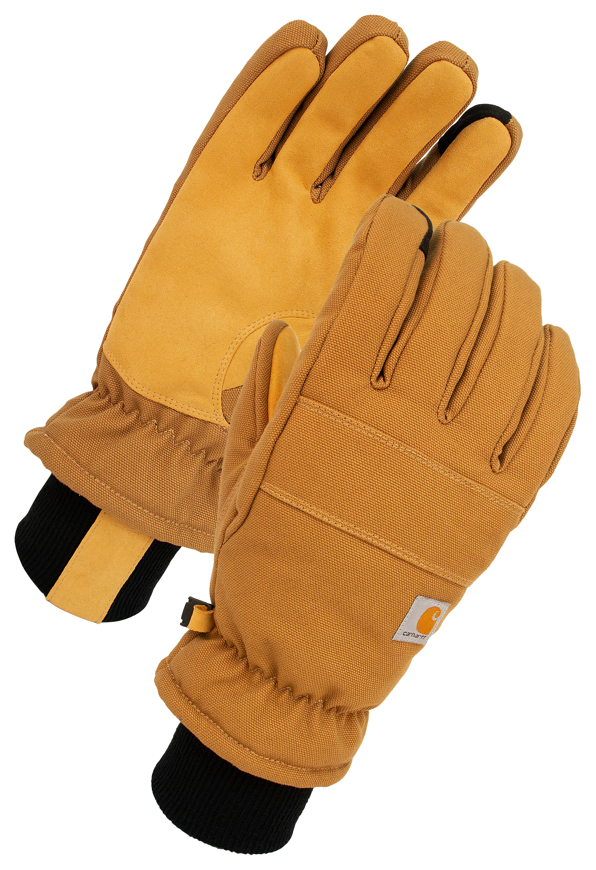 Carhartt Insulated Duck Synthetic Leather Knit Cuff Gloves for Men