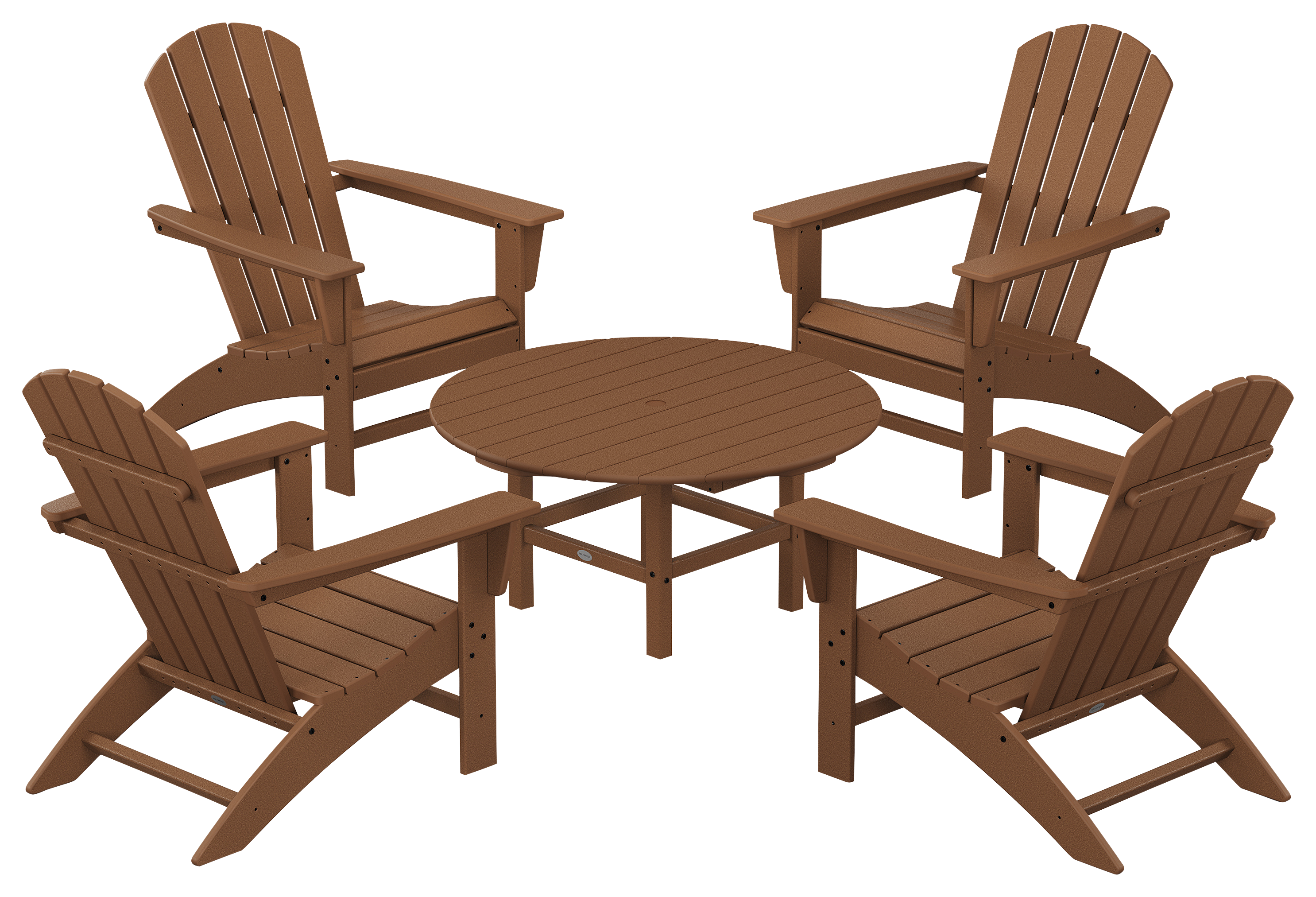 POLYWOOD Nautical 5-Piece Adirondack Chair Conversation Set