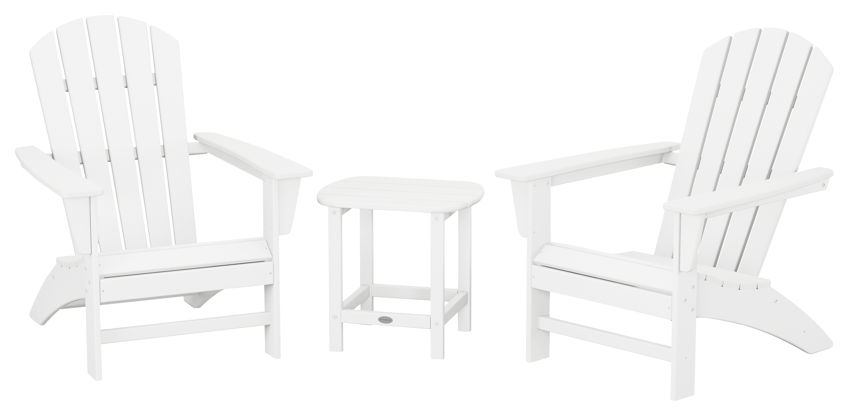 POLYWOOD Nautical 3-Piece Adirondack Set with South Beach Side Table