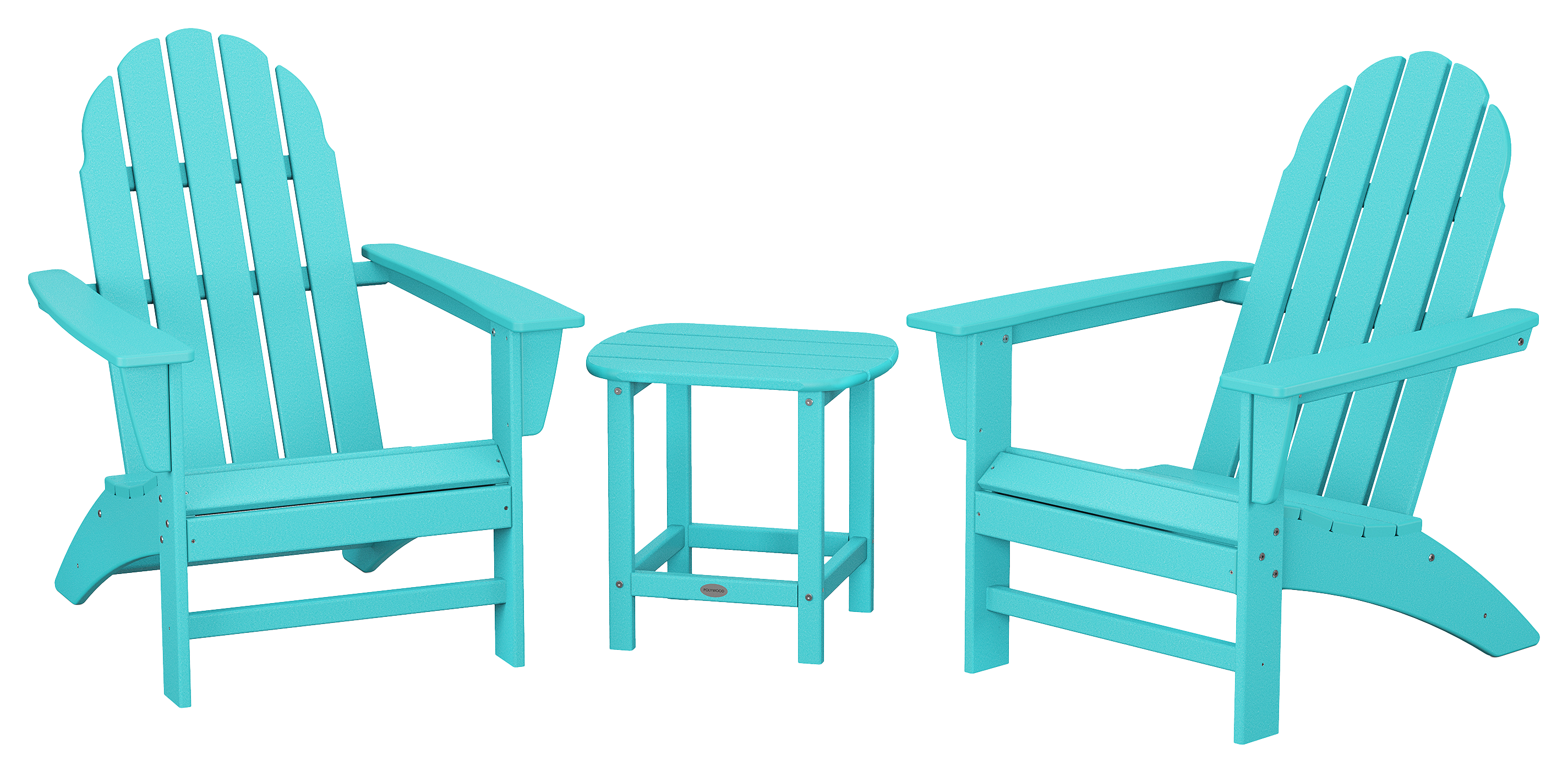 POLYWOOD Vineyard 3-Piece Adirondack Set with South Beach Side Table